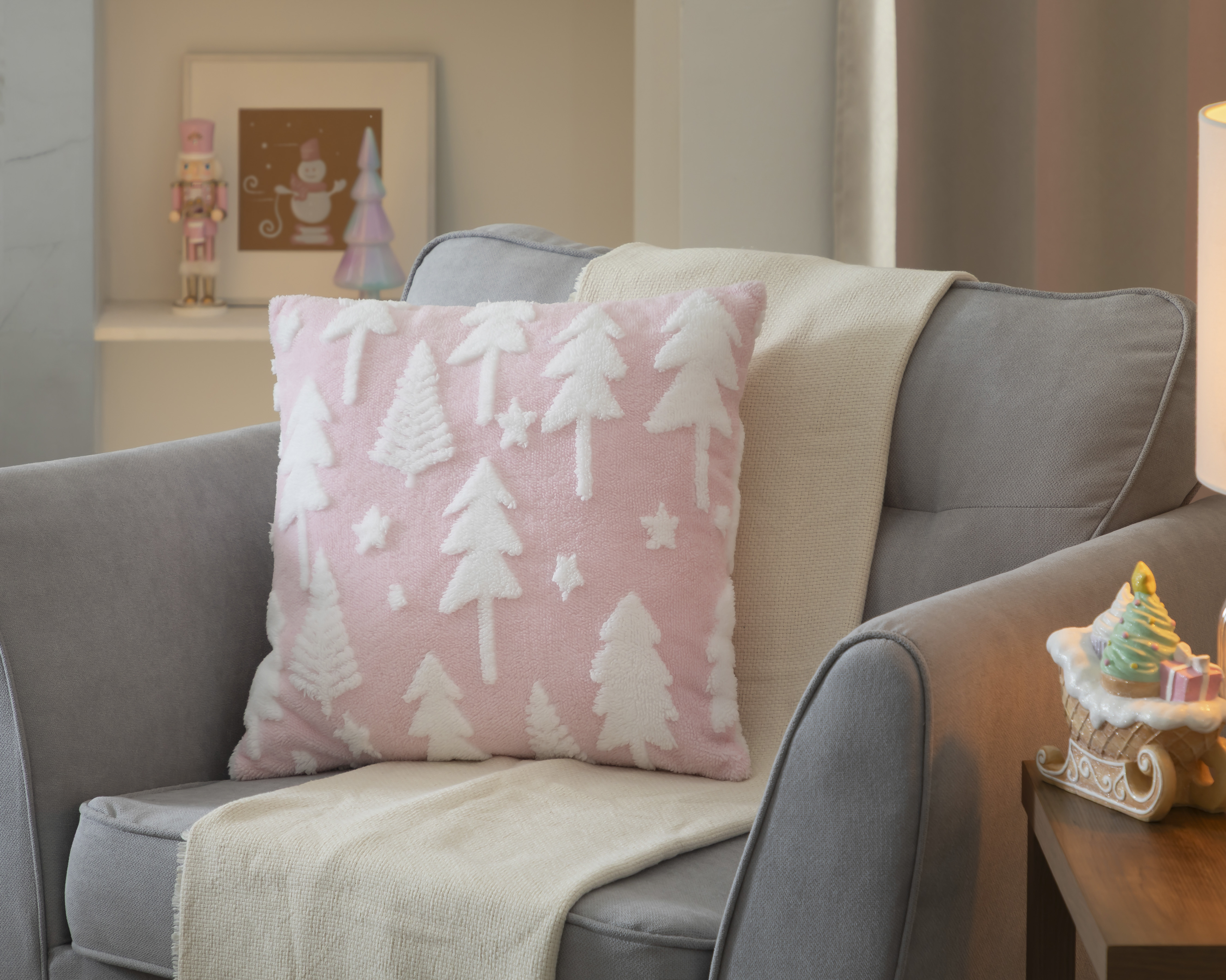 Foto 4 | Foto 4 | Cojín Decorativo Navideño Pini Pink Rosa