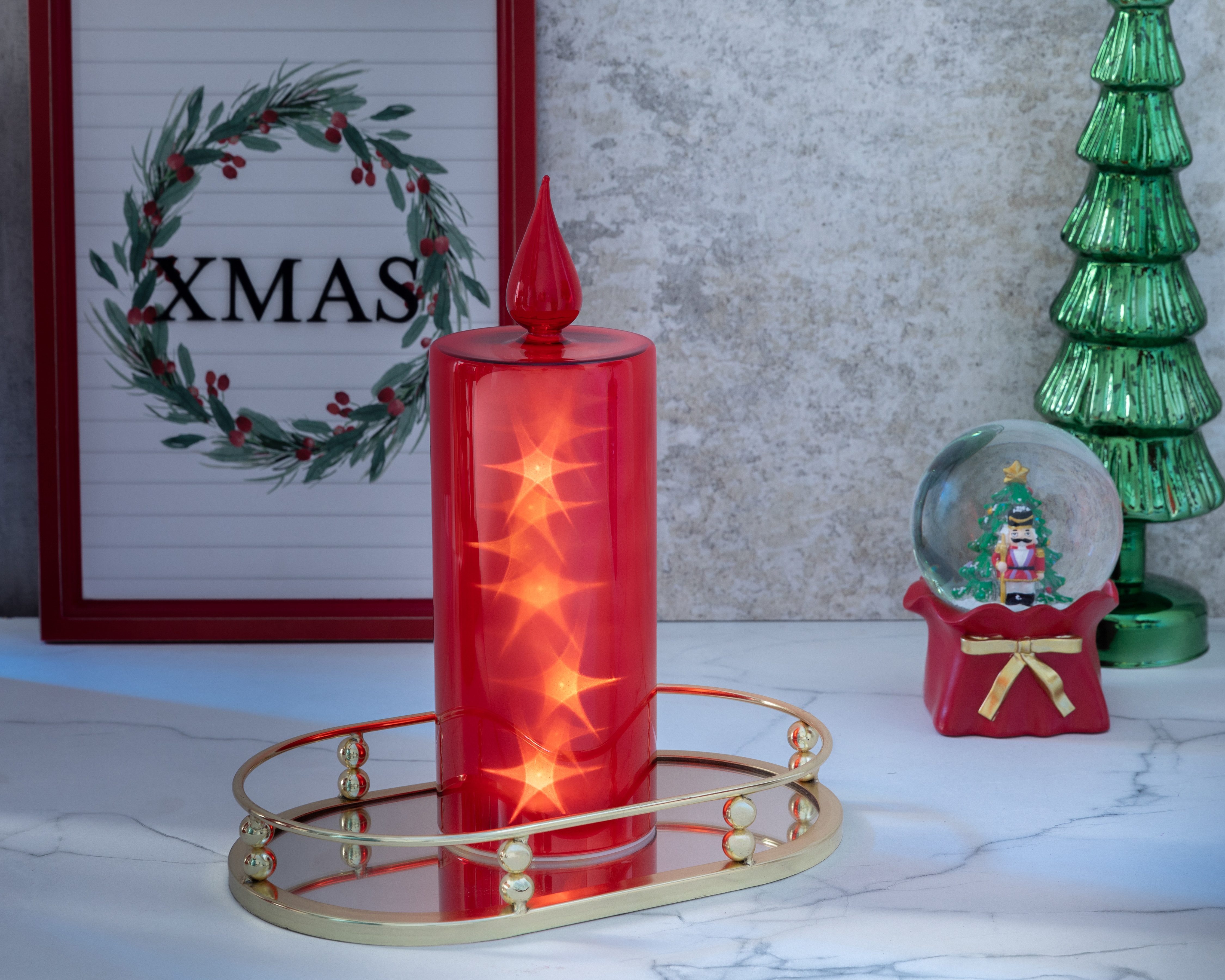 Foto 5 | Foto 5 | Figura Decorativa de Vela Navideña Armonía L de Cristal