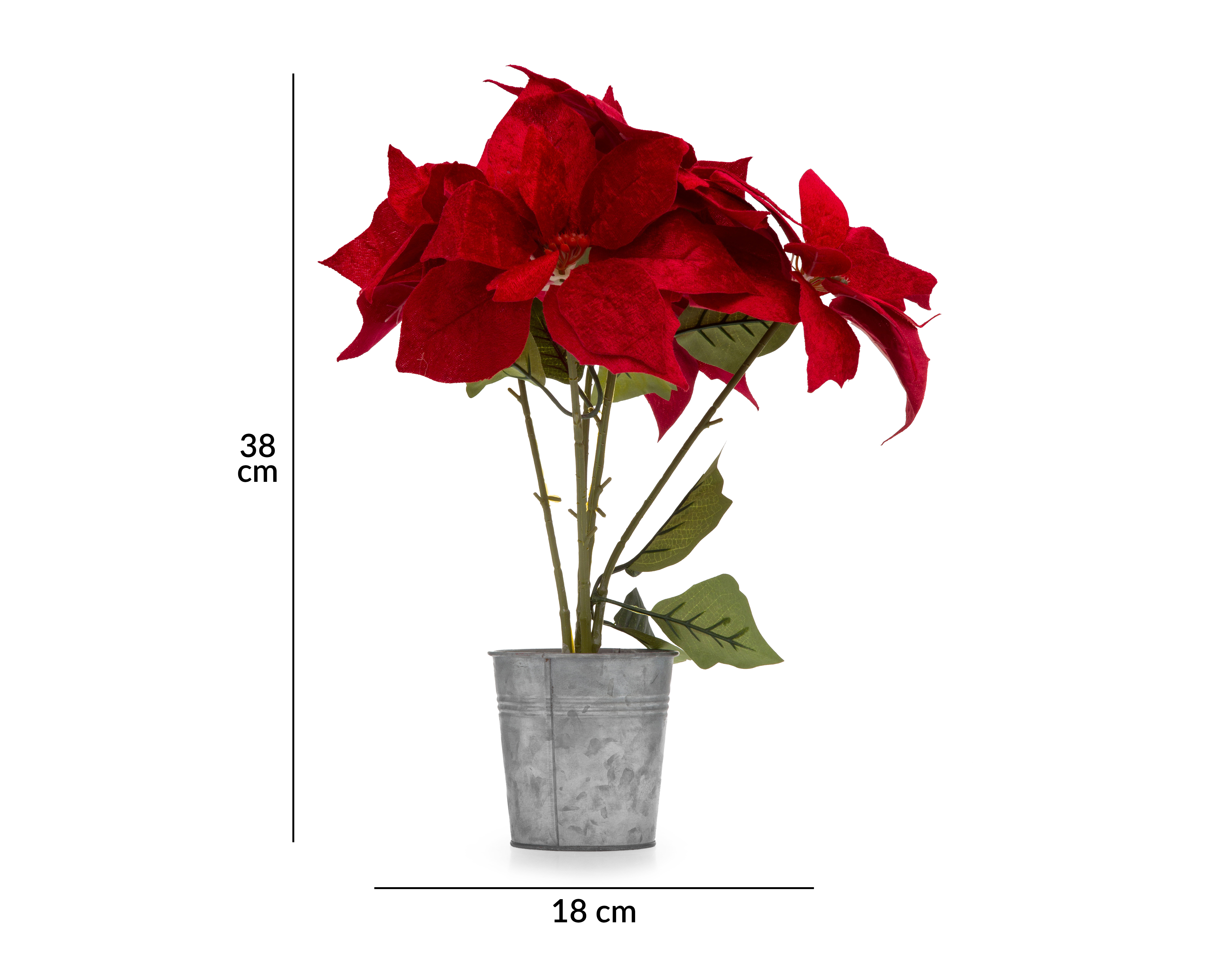 Foto 6 pulgar | Foto 5 | Planta Artificial Poinsetias 38 cm