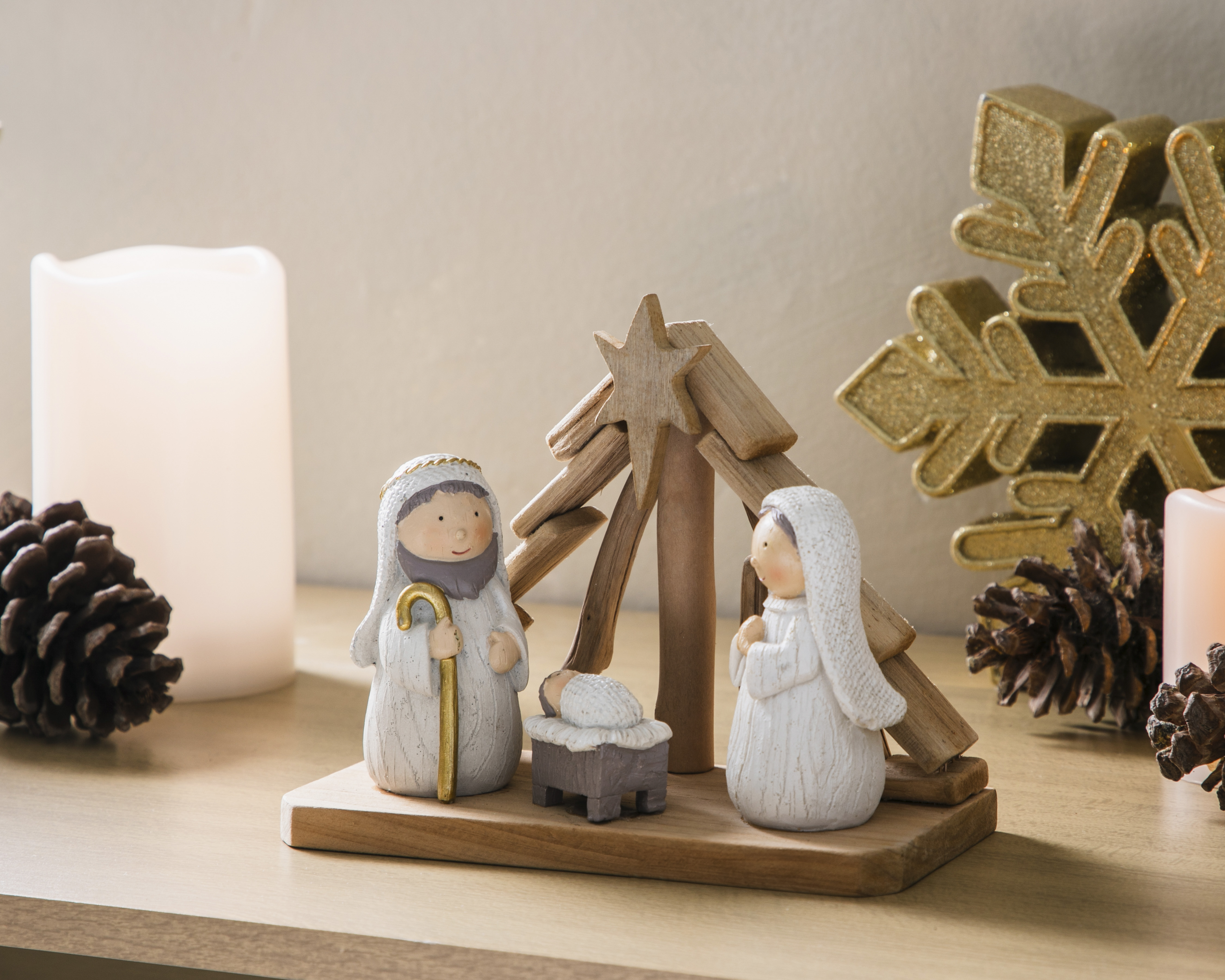 Foto 6 pulgar | Foto 5 | Figura Decorativa de Navidad Nacimiento Niño Dios de Poliresina