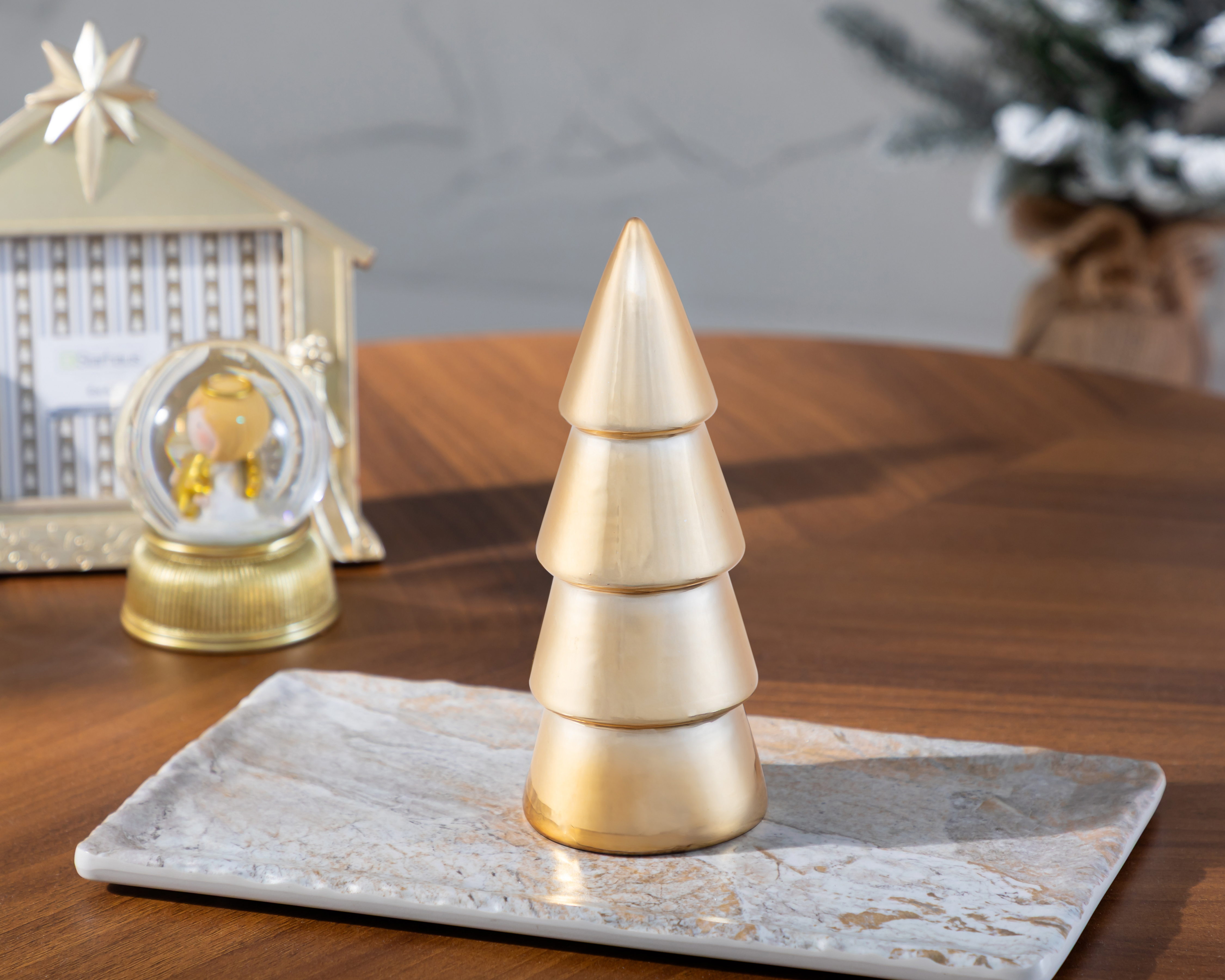 Foto 5 pulgar | Foto 4 | Figura Decorativa Pino de Navidad Golden Pine de Cerámica