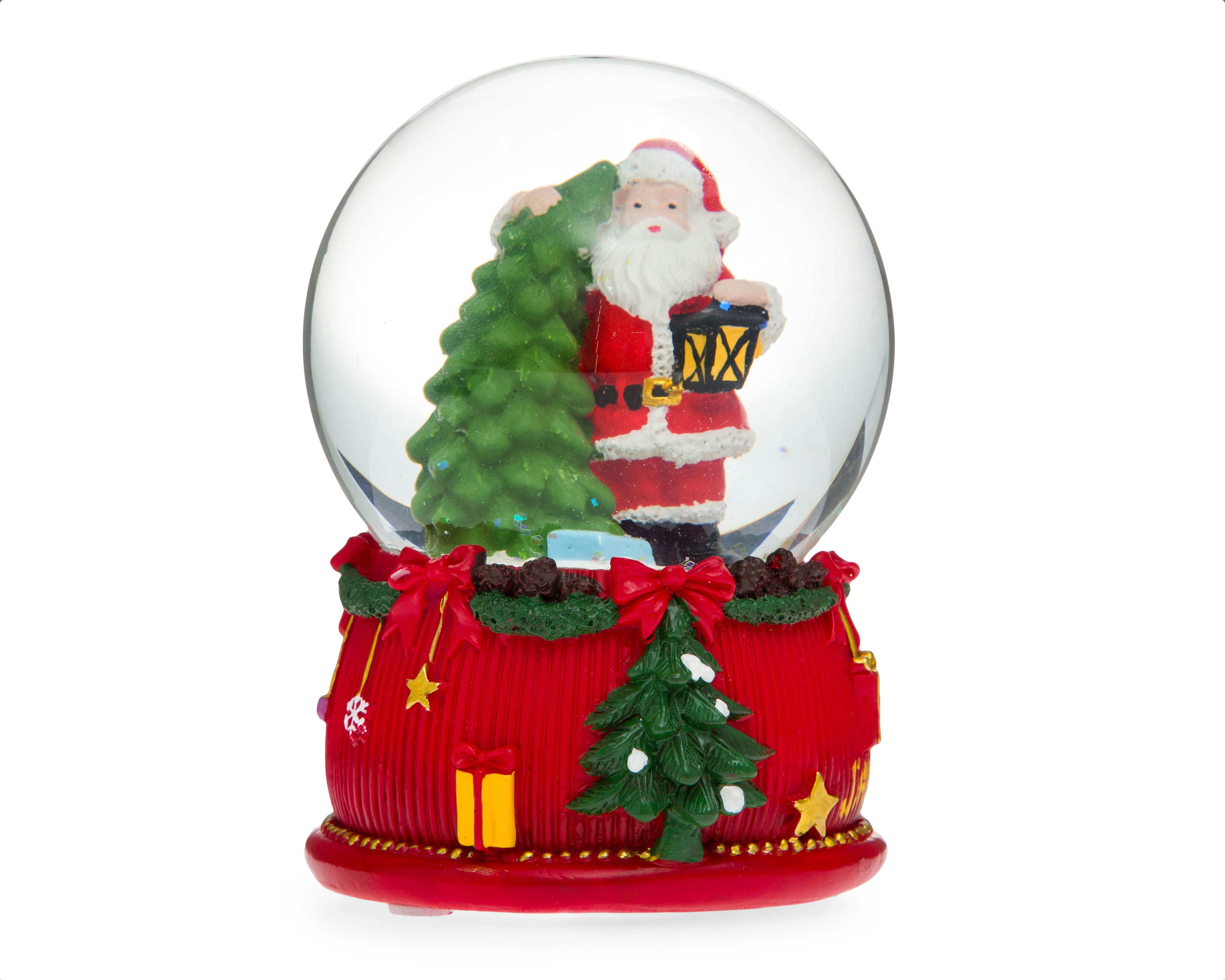 Figura de Globo de Nieve Navideña Globo Pino de Resina