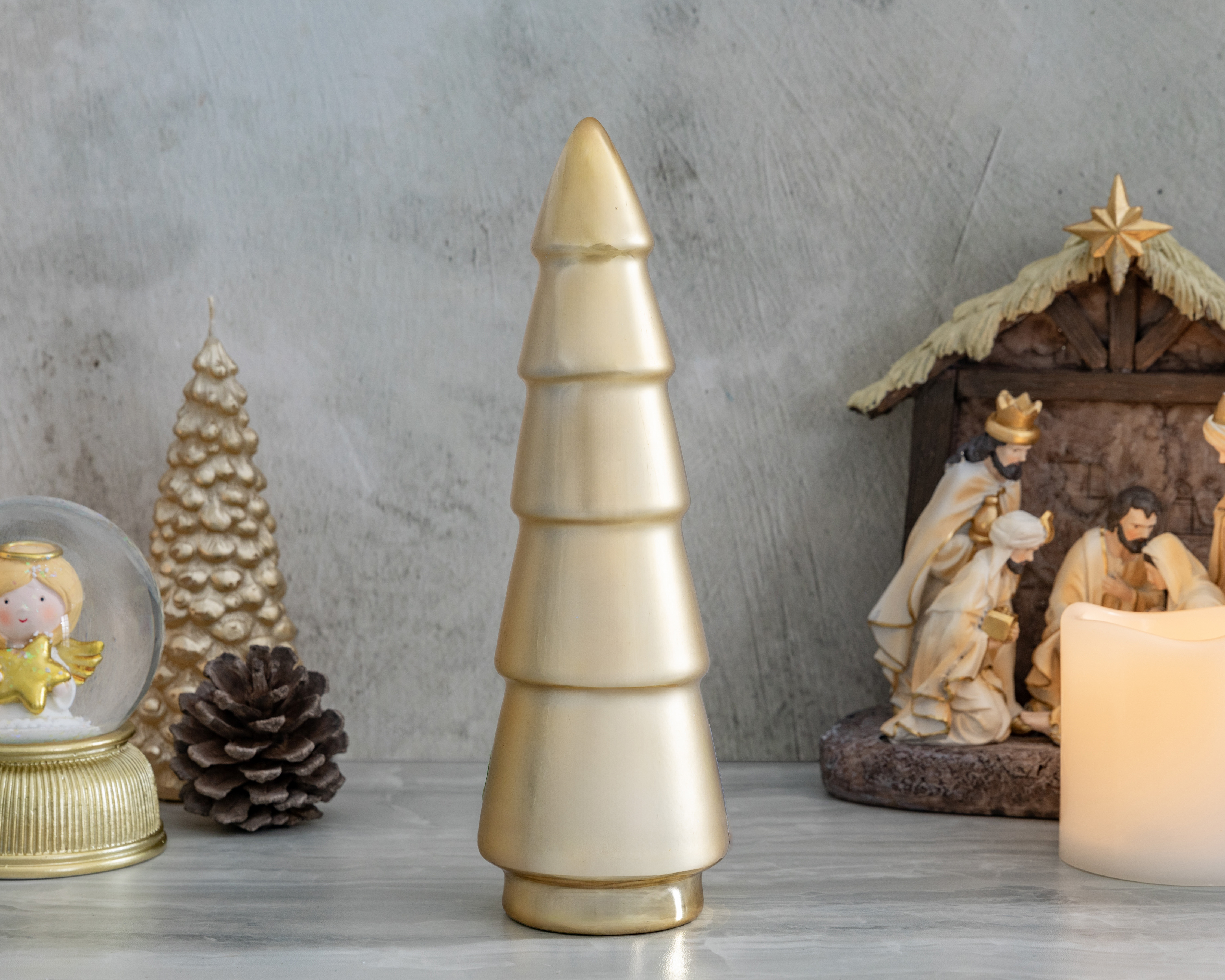 Foto 5 pulgar | Foto 4 | Figura Decorativa de Pino de Navidad Golden Pine B de Cerámica