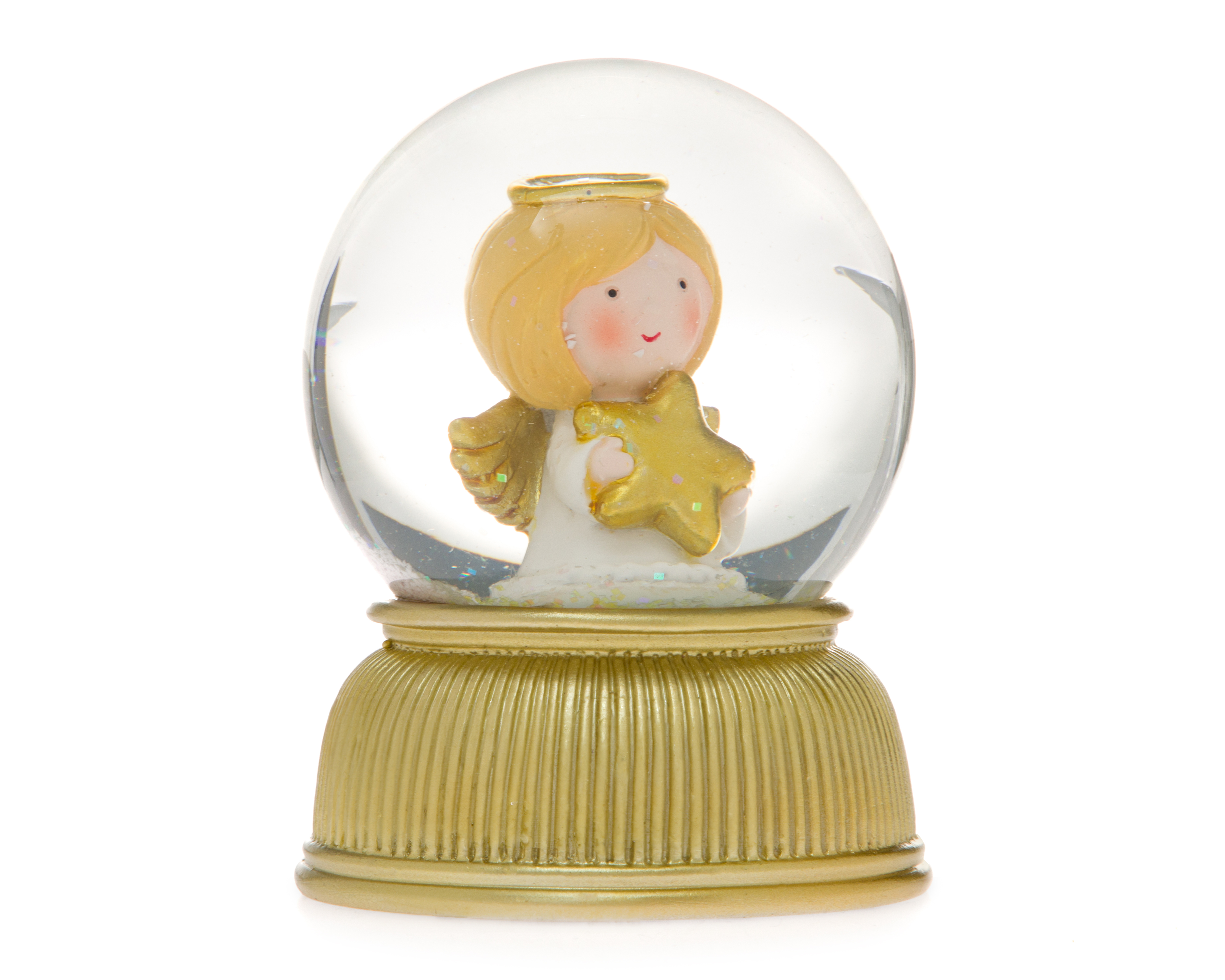 Esfera de Nieve de Navidad Globo Angelito de Resina