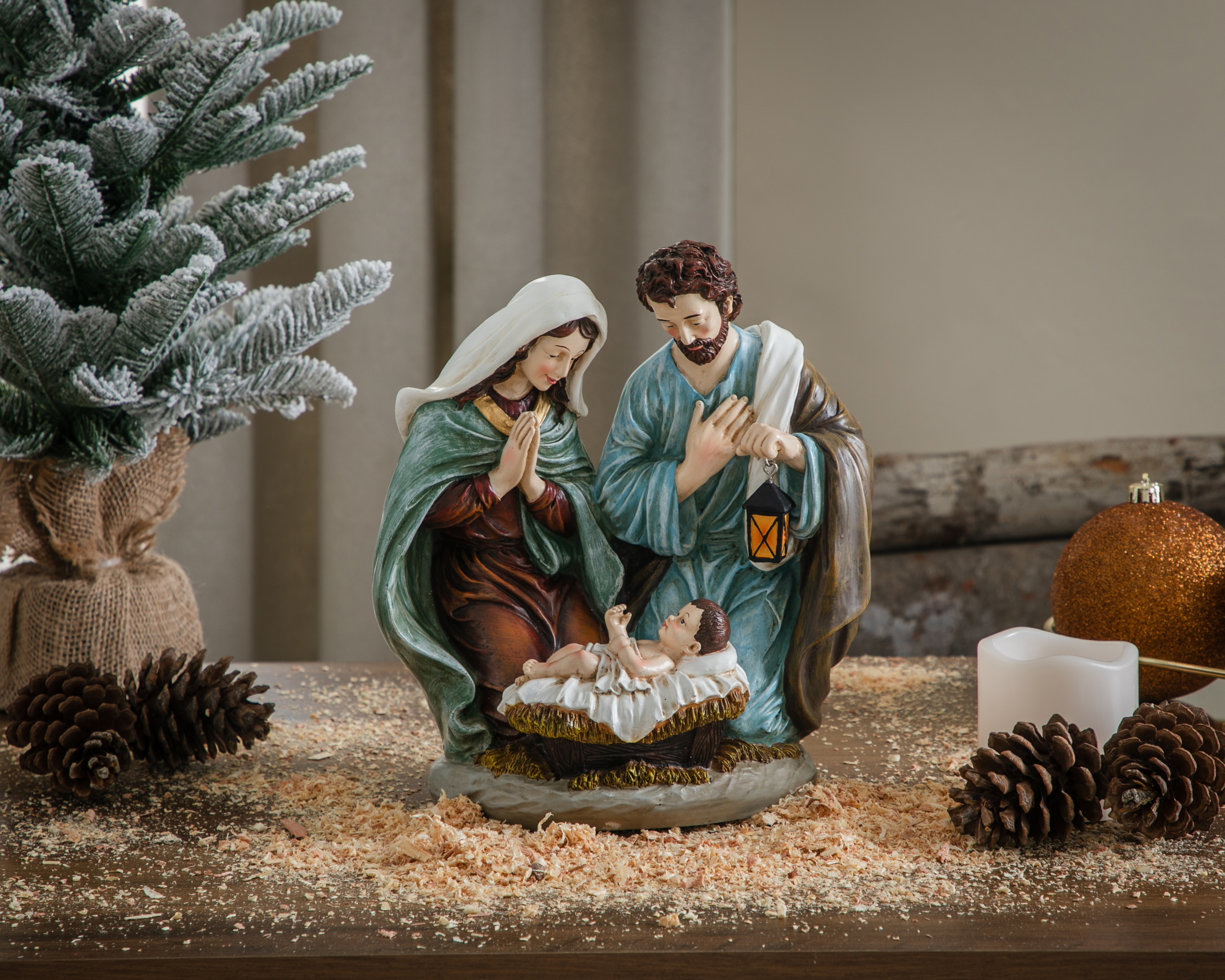 Foto 5 pulgar | Foto 4 | Escultura Decorativa de Navidad Nacimiento Jesús de Poliresina