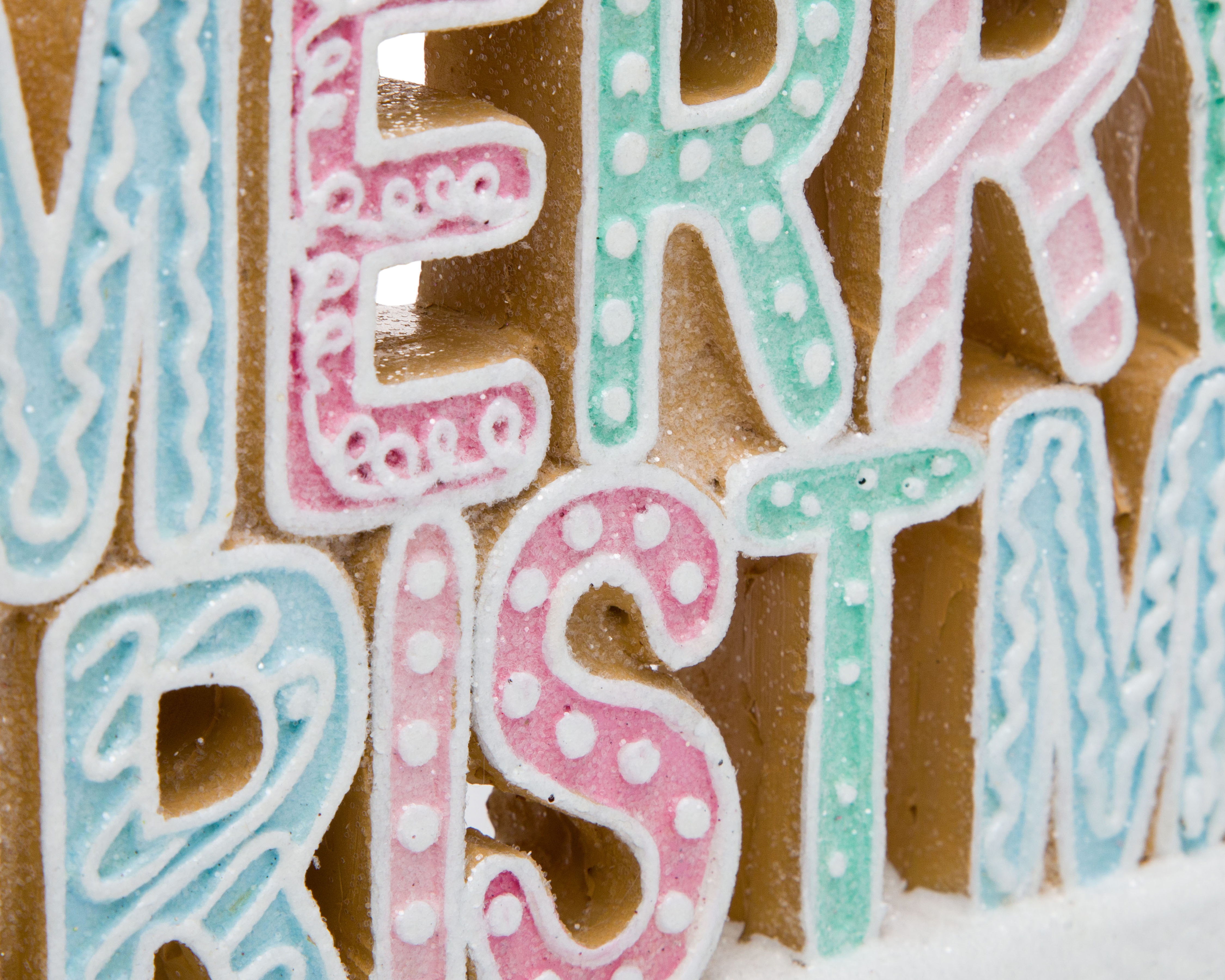 Foto 4 pulgar | Foto 3 | Letrero Decorativo de Navidad Merry Ginger de Resina