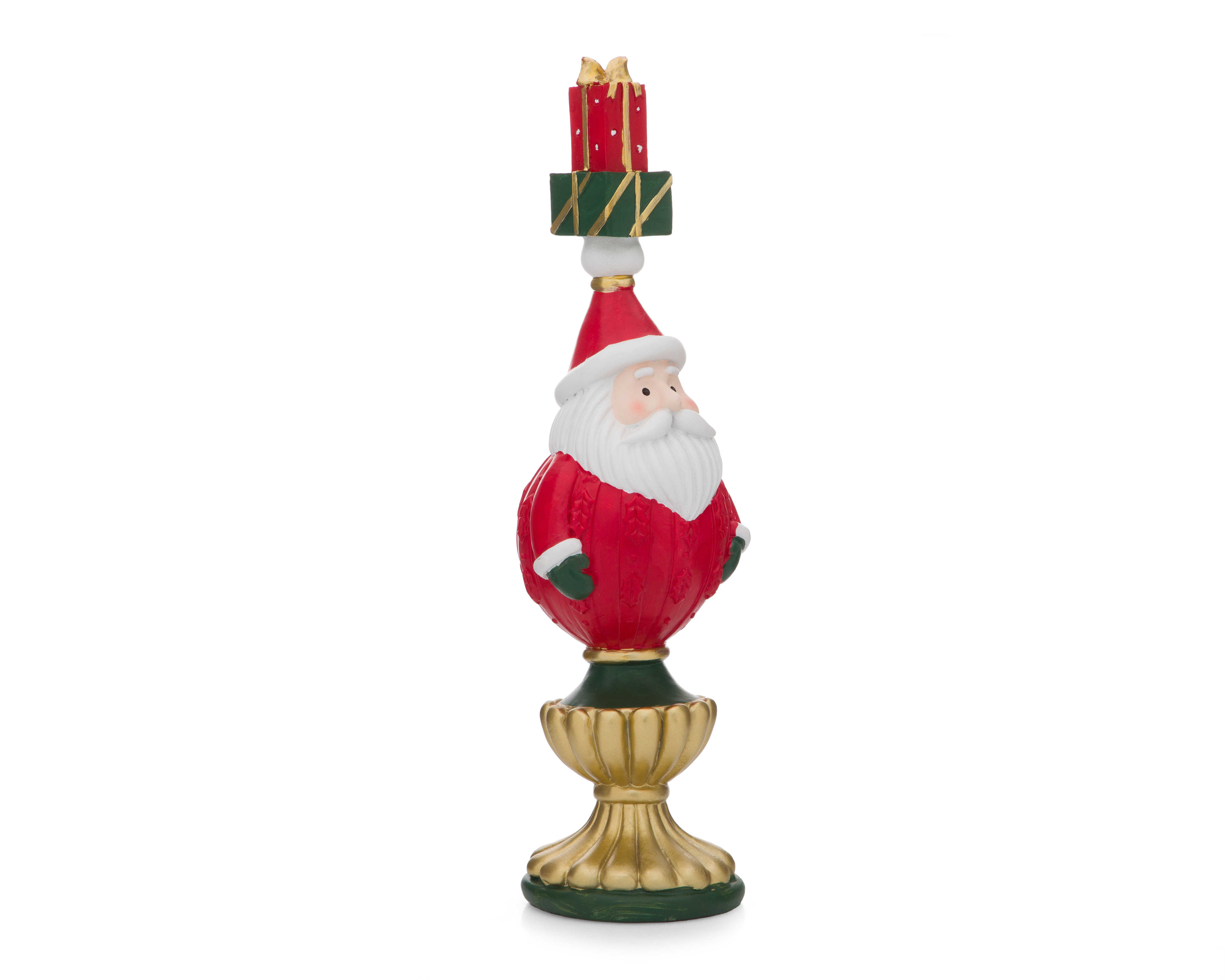 Figura Decorativa de Navidad Santa Regalo de Resina