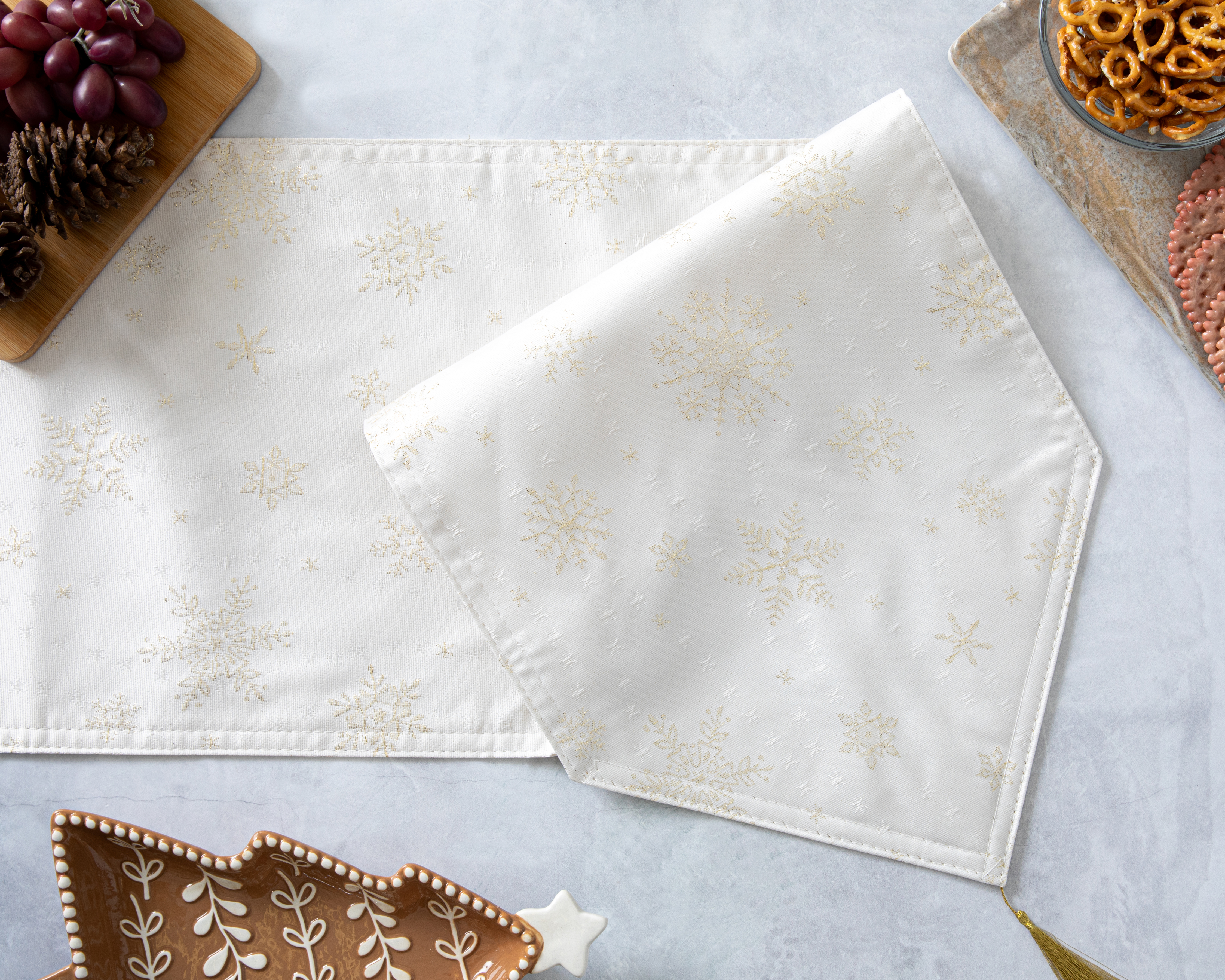 Camino de Mesa Beige Starhaus Invierno 33 x 180 cm