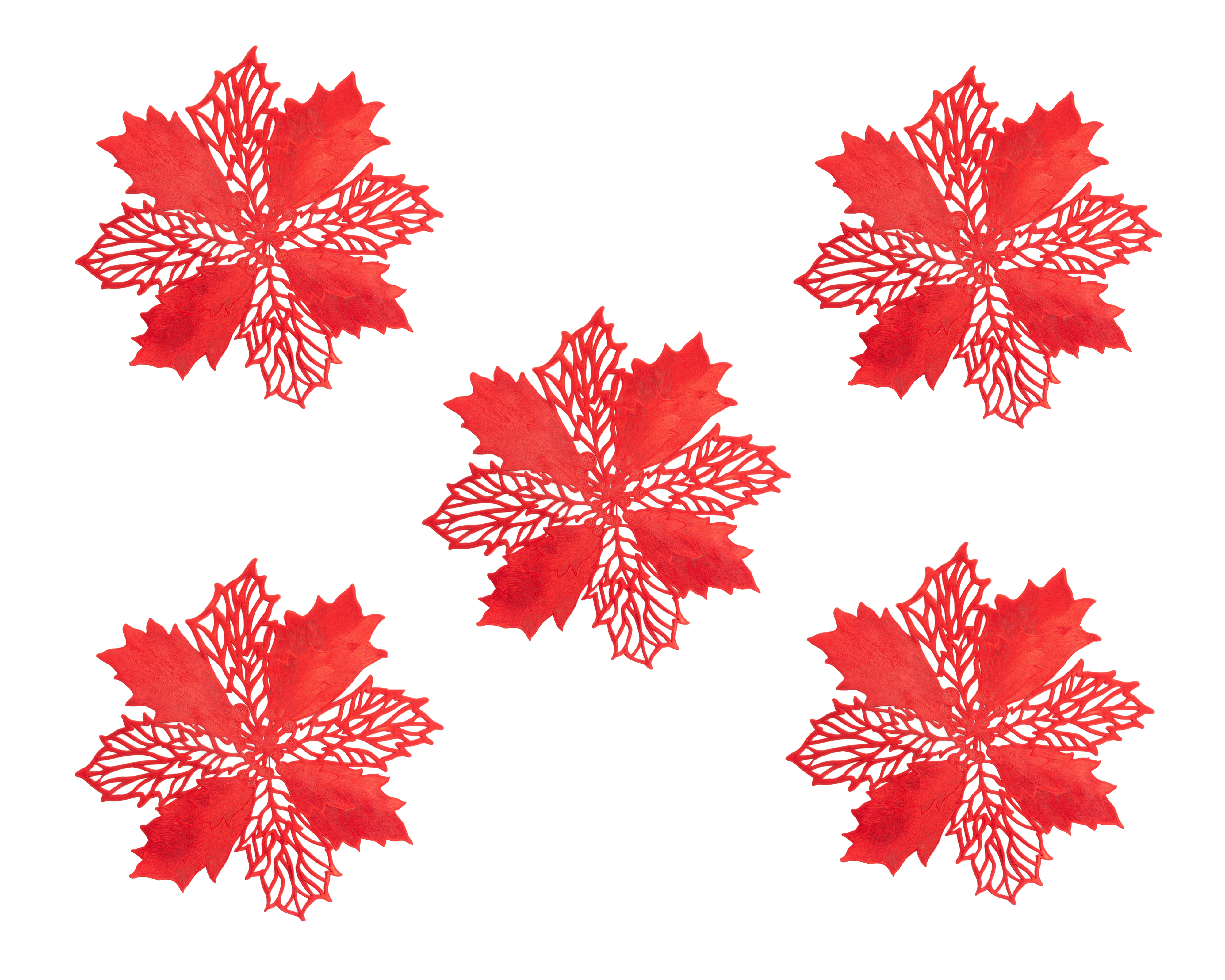 Mantel Individual Rojo Starhaus Red Frost 5 Piezas