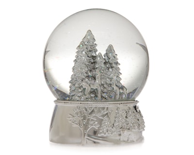 Foto 1 | Foto 1 | Esfera de Nieve de Navidad Bosque Platino de Poliresina