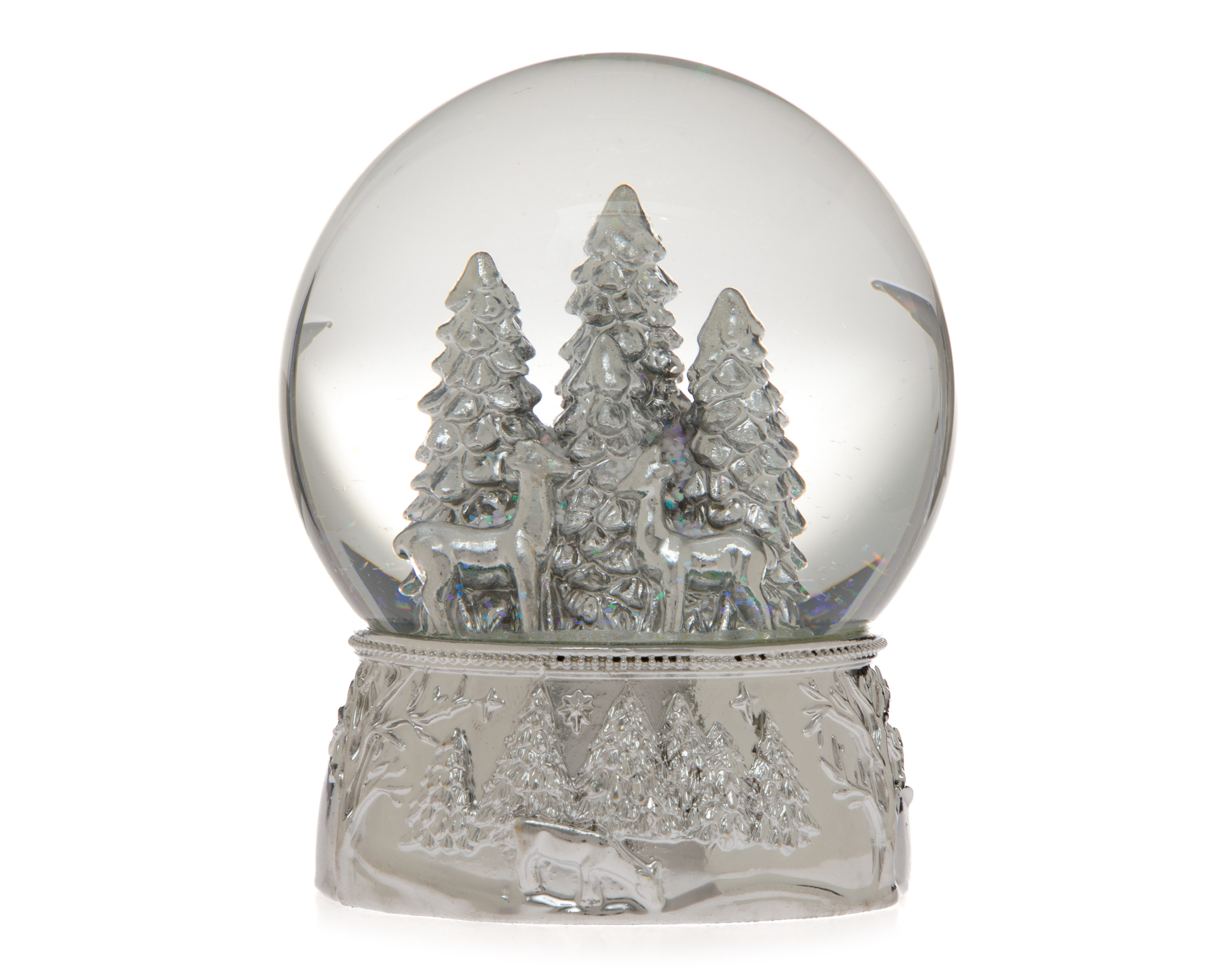 Foto 4 pulgar | Foto 3 | Esfera de Nieve de Navidad Bosque Platino de Poliresina