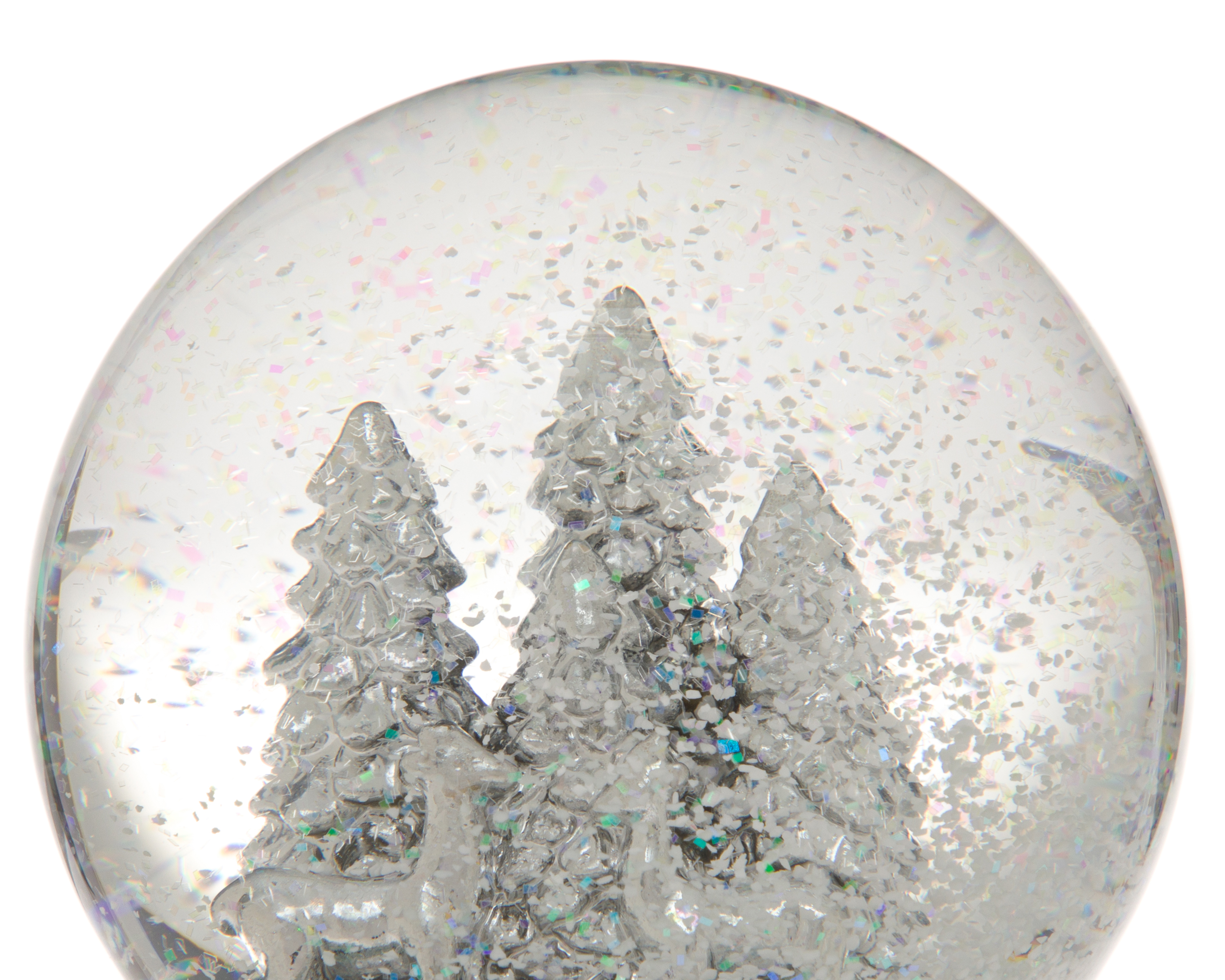 Foto 5 pulgar | Foto 4 | Esfera de Nieve de Navidad Bosque Platino de Poliresina