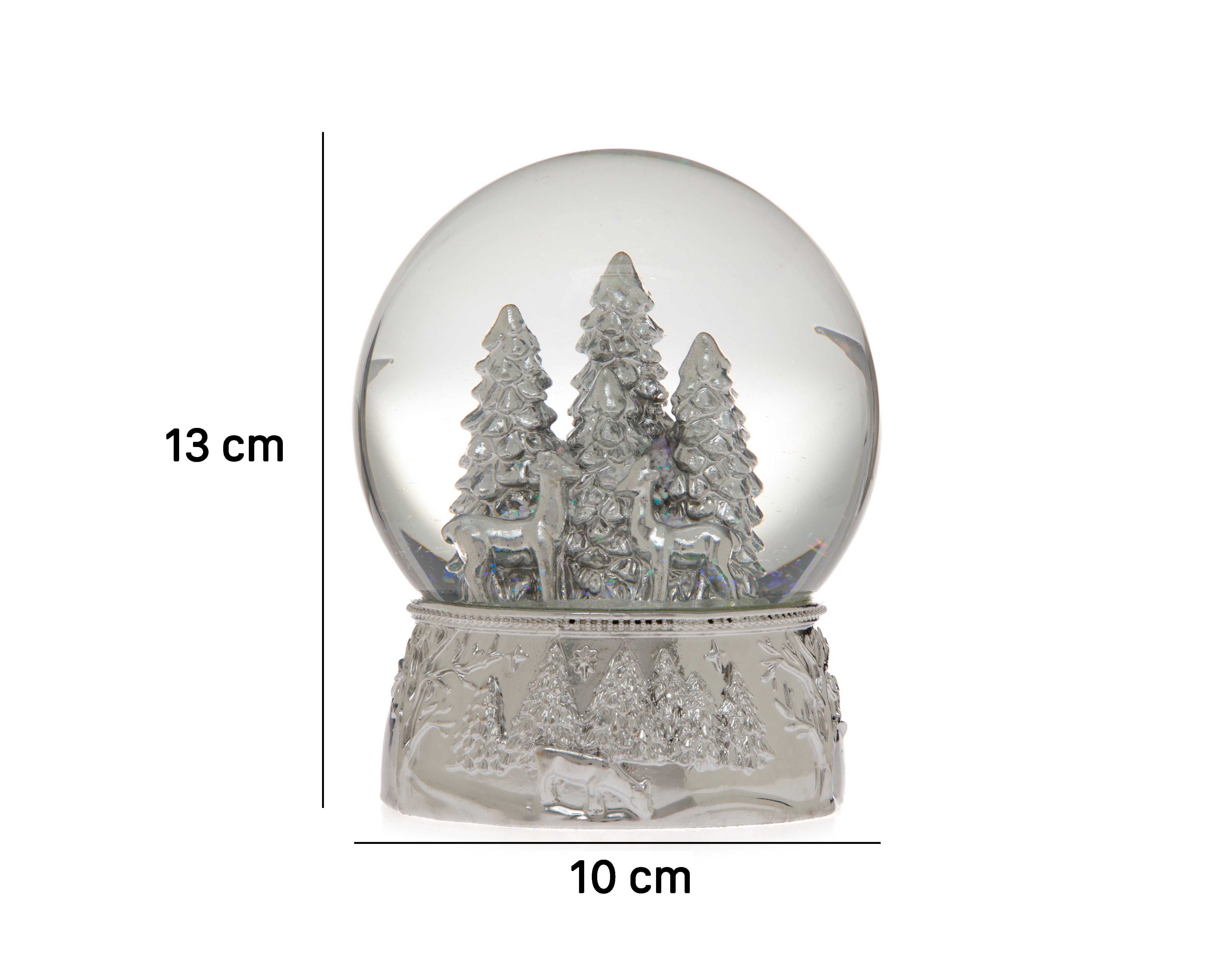 Foto 6 | Foto 6 | Esfera de Nieve de Navidad Bosque Platino de Poliresina
