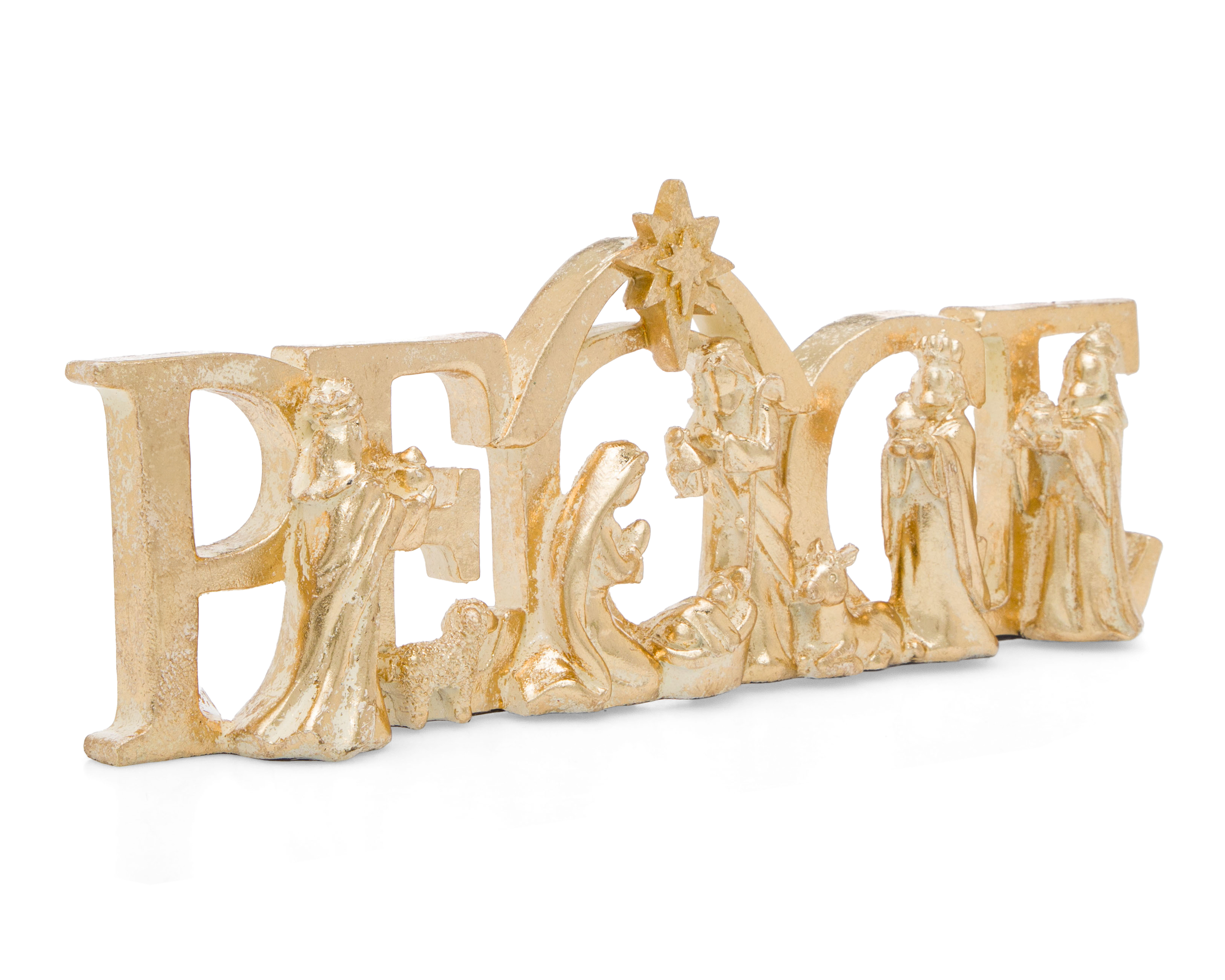 Letrero Decorativo de Navidad Nacimiento Paz de Resina