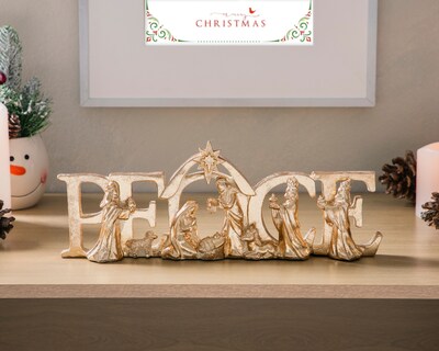 Foto 5 | Foto 5 | Letrero Decorativo de Navidad Nacimiento Paz de Resina
