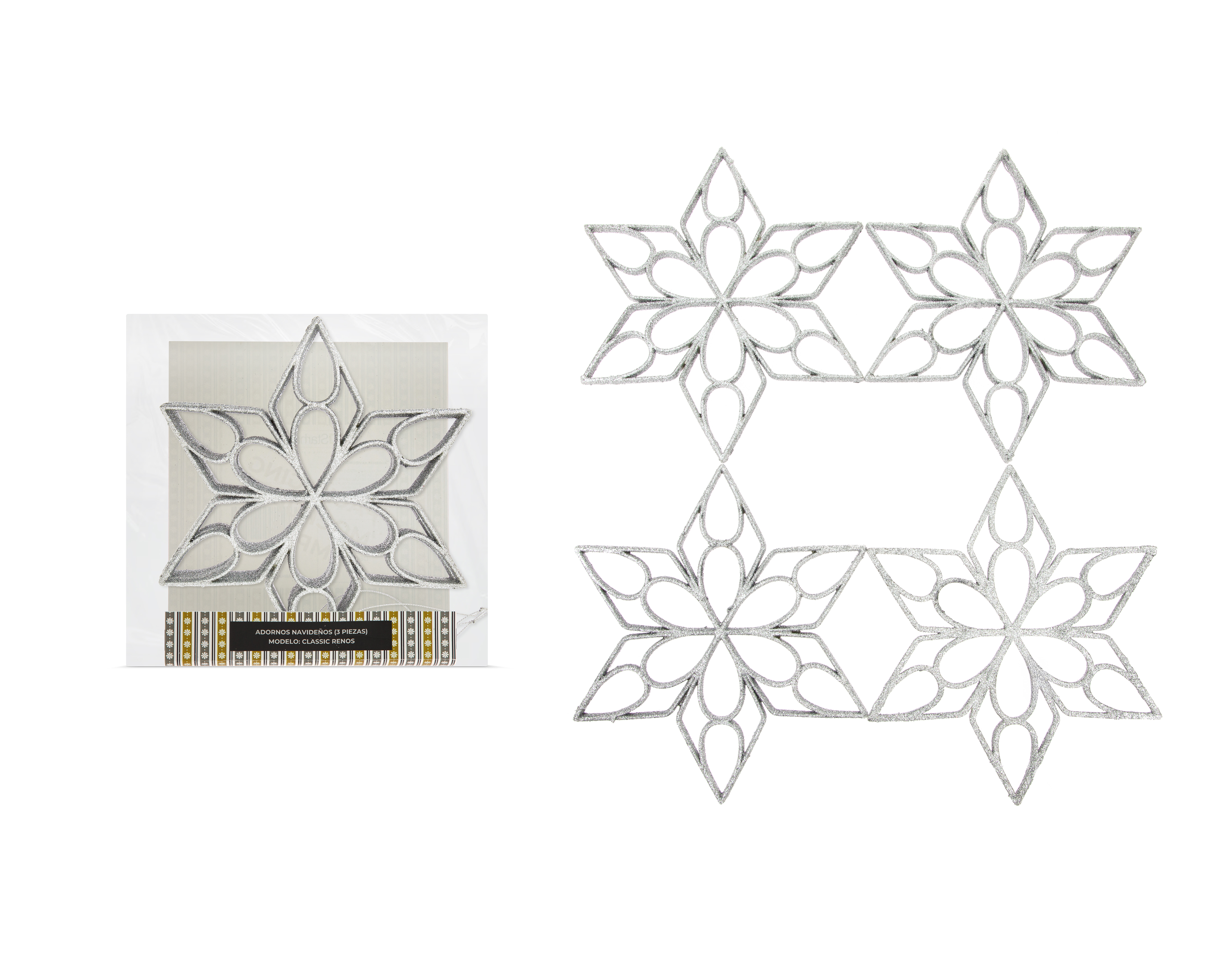 Accesorio para Árbol Starhaus Silvery 4 Piezas