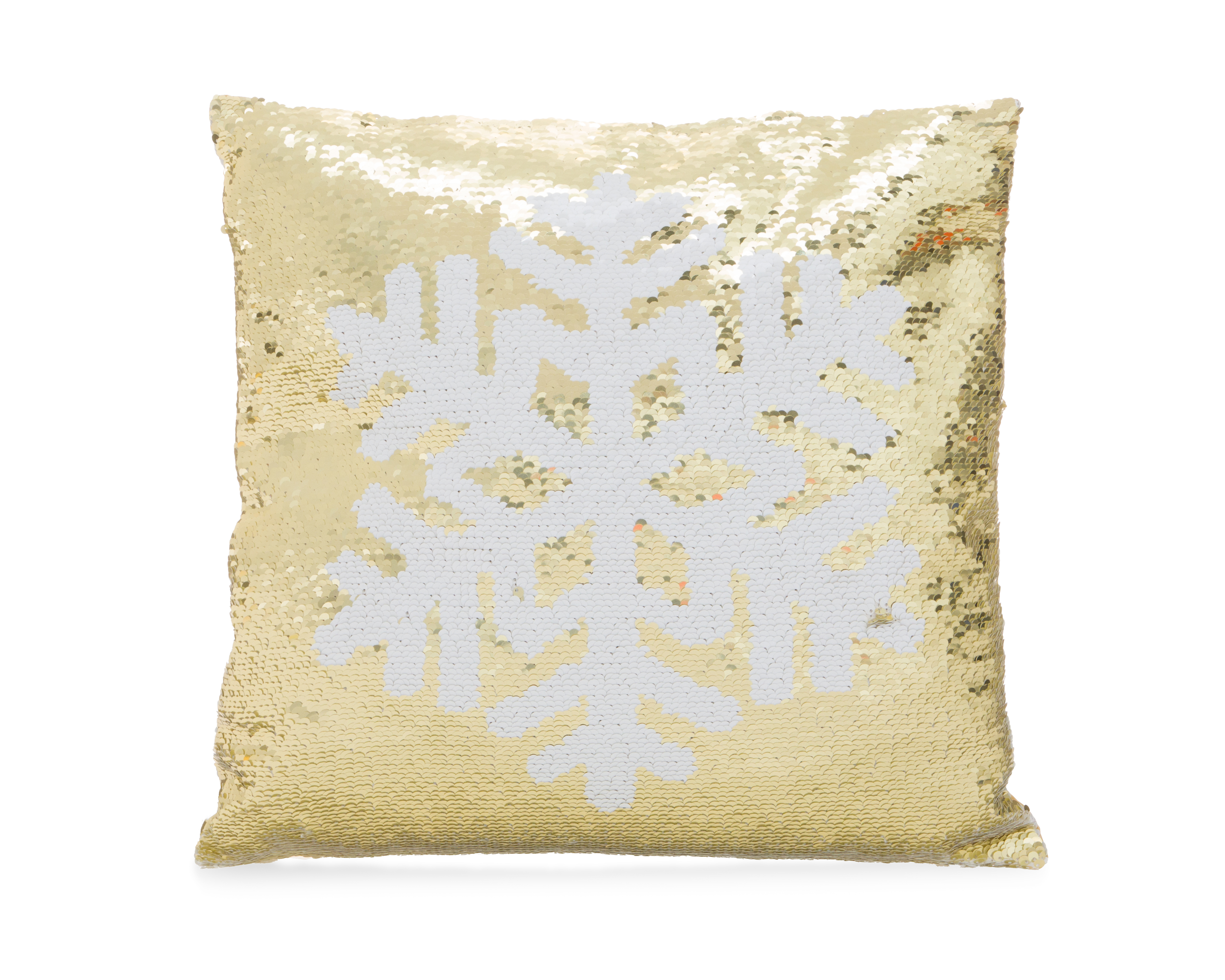 Foto 2 pulgar | Foto 1 | Cojín Navideño Sequin Snowy Dorado