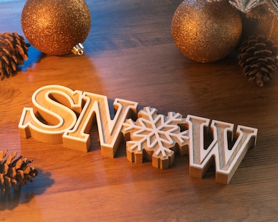 Foto 4 | Foto 4 | Letrero Decorativo de Navidad Snow Craft de Madera