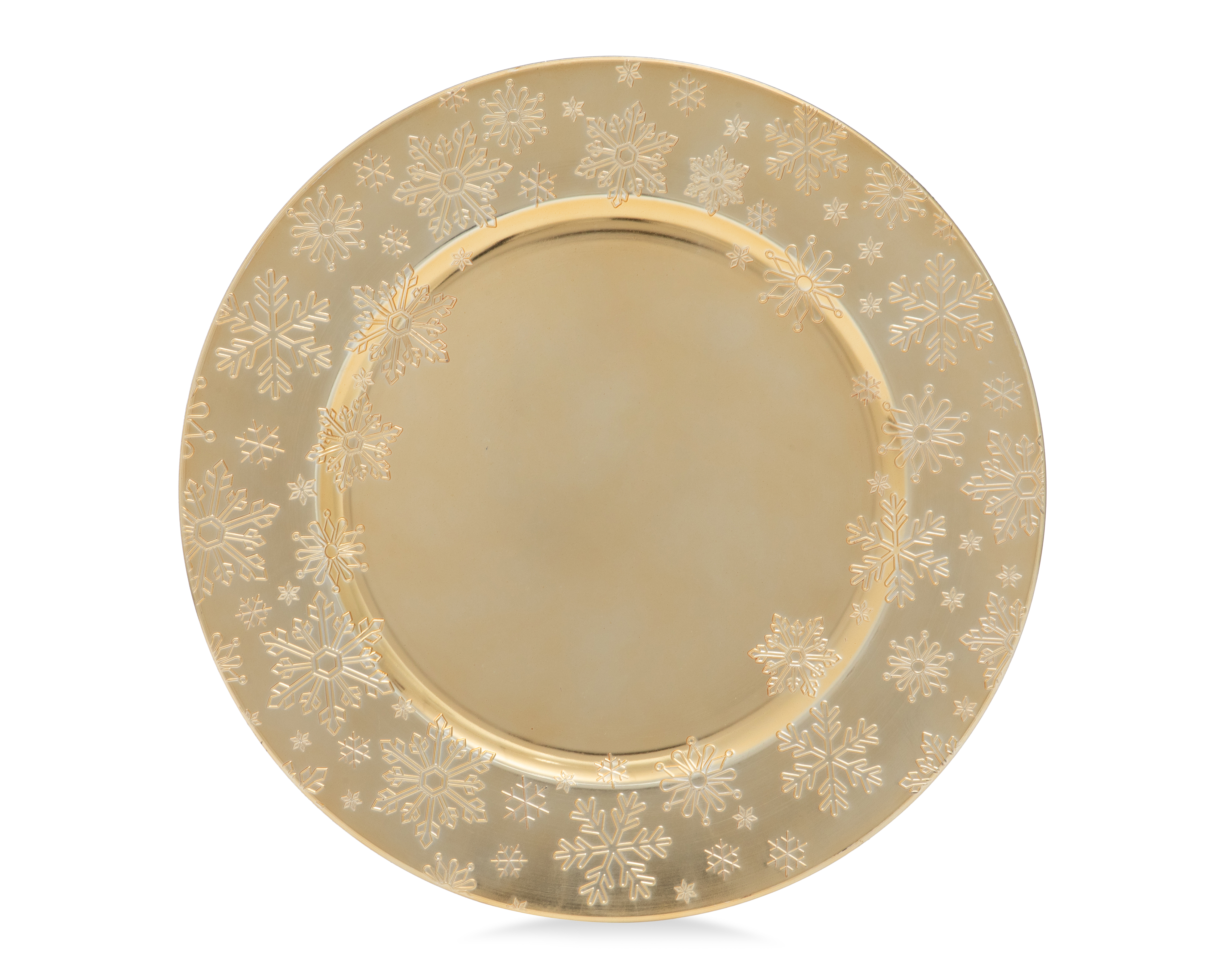 Plato Plano Navideño de Plástico Dorado