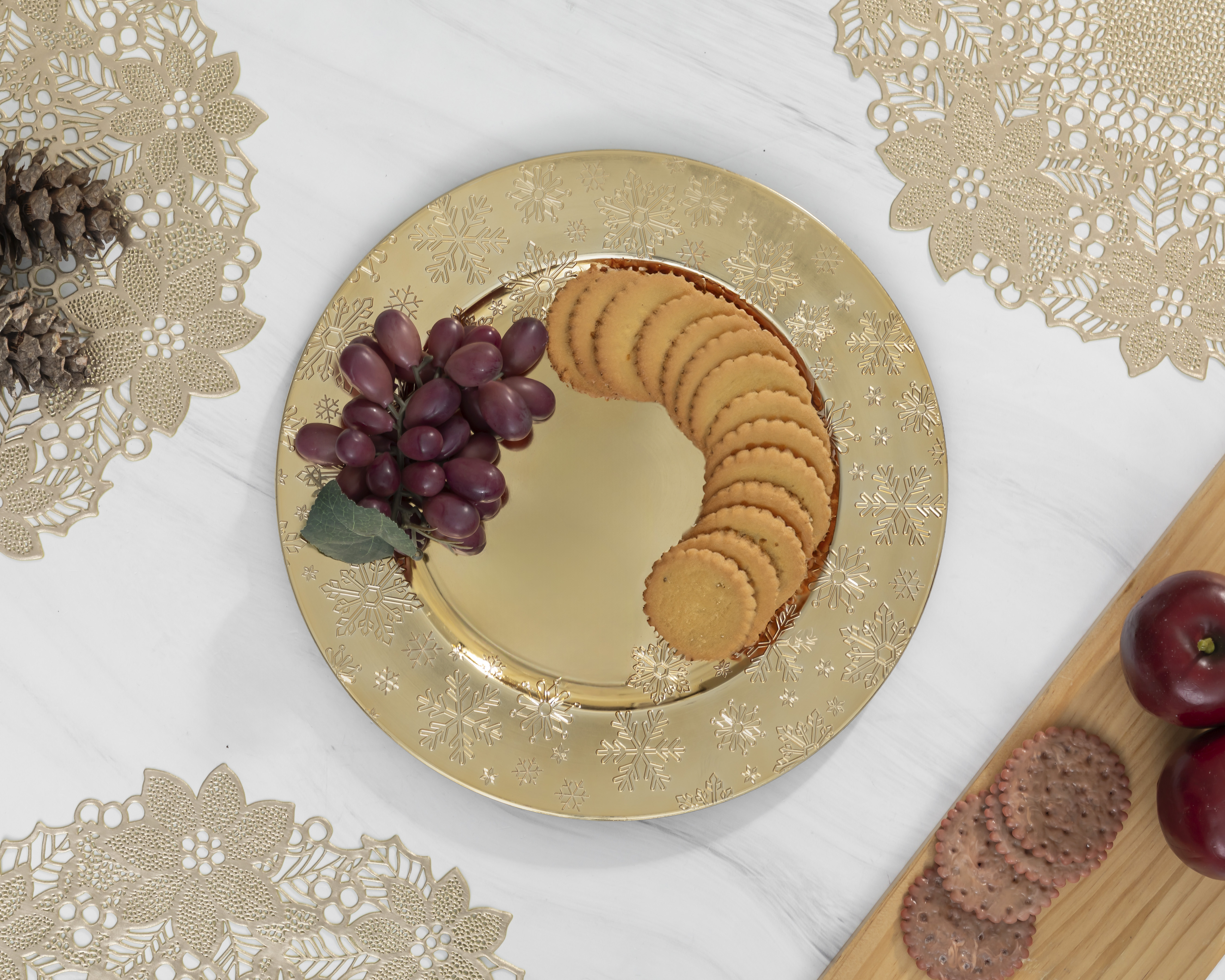 Foto 4 | Foto 4 | Plato Plano Navideño de Plástico Dorado