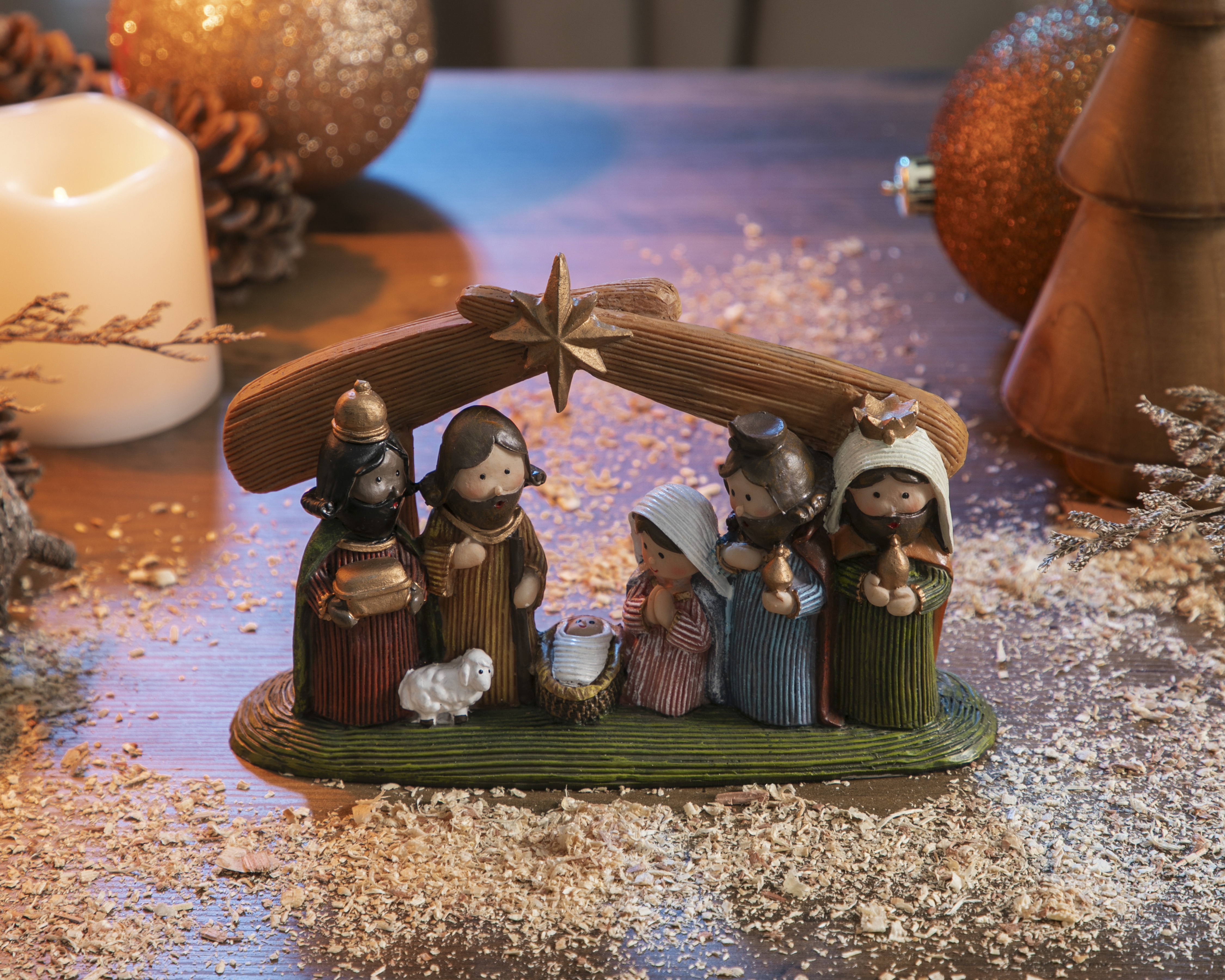 Foto 4 | Foto 4 | Figura Decorativa Nacimiento de Navidad de Poliresina