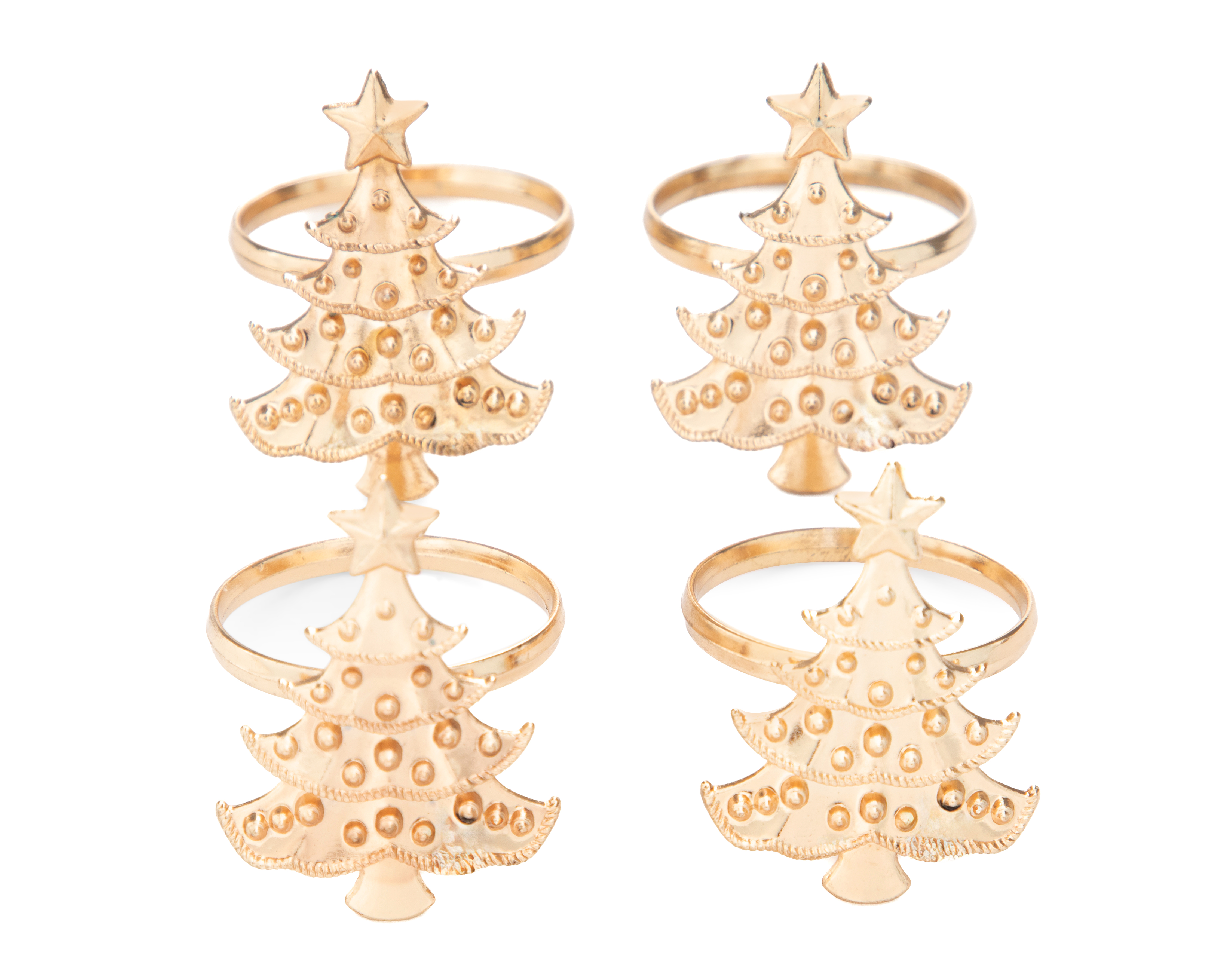 Anillos para Servilleta de Navidad Pine Set de Plástico 4 Piezas