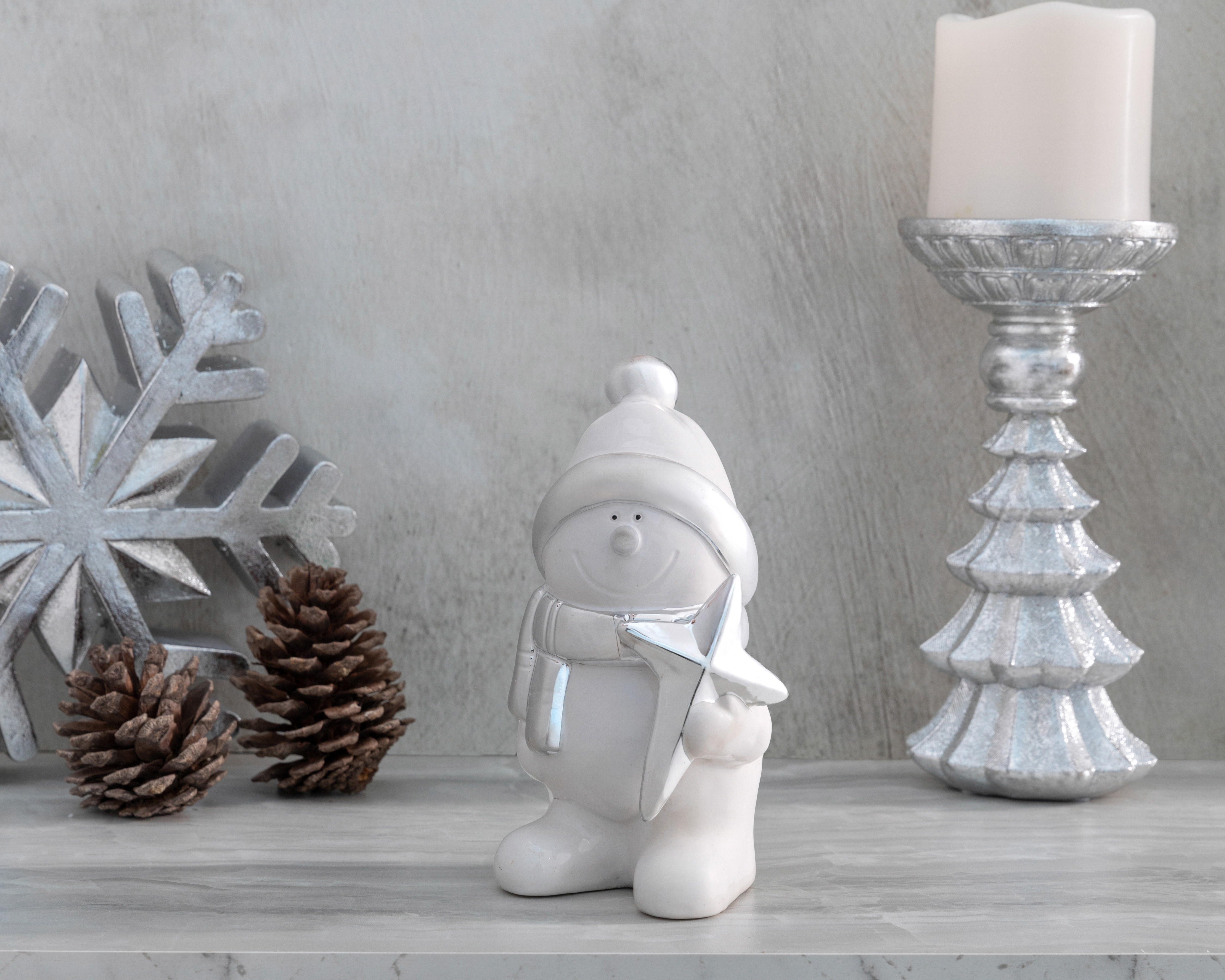 Foto 5 | Foto 5 | Figura Decorativa Mono de Nieve de Navidad Cassie de Cerámica