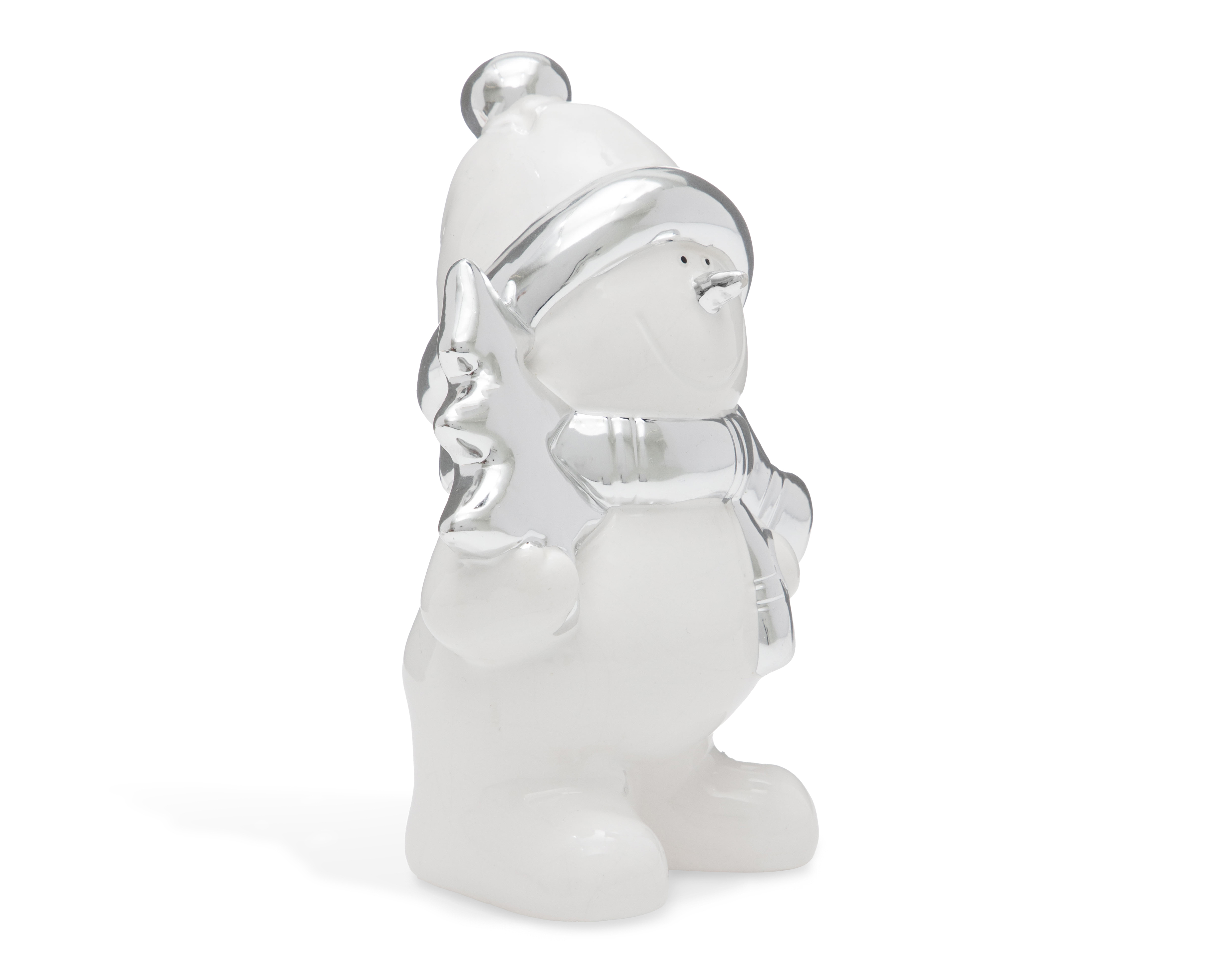 Escultura de Hombre de Nieve de Navidad Cassie B de Cerámica