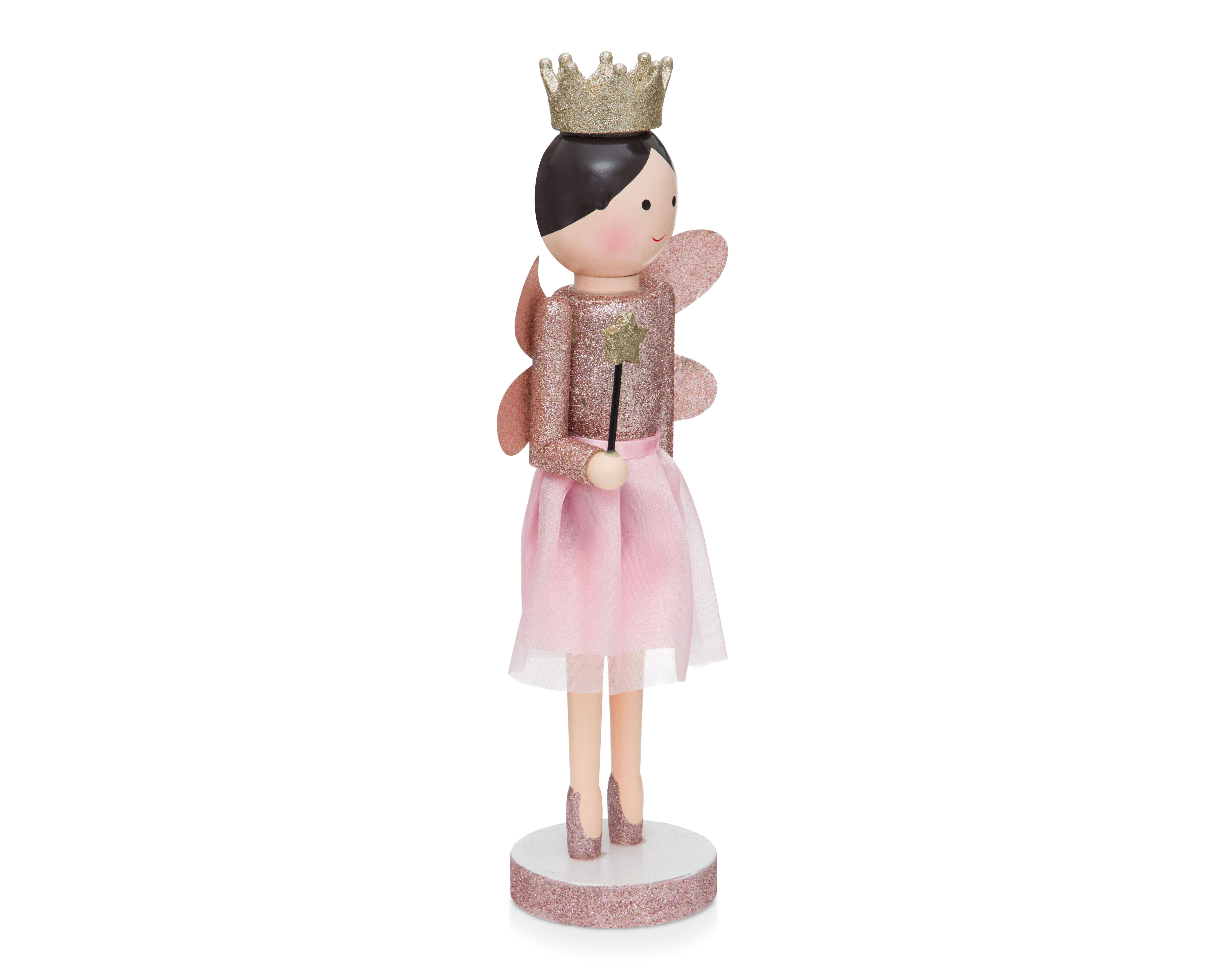 Figura Decorativa Hada de Navidad Princess de Madera