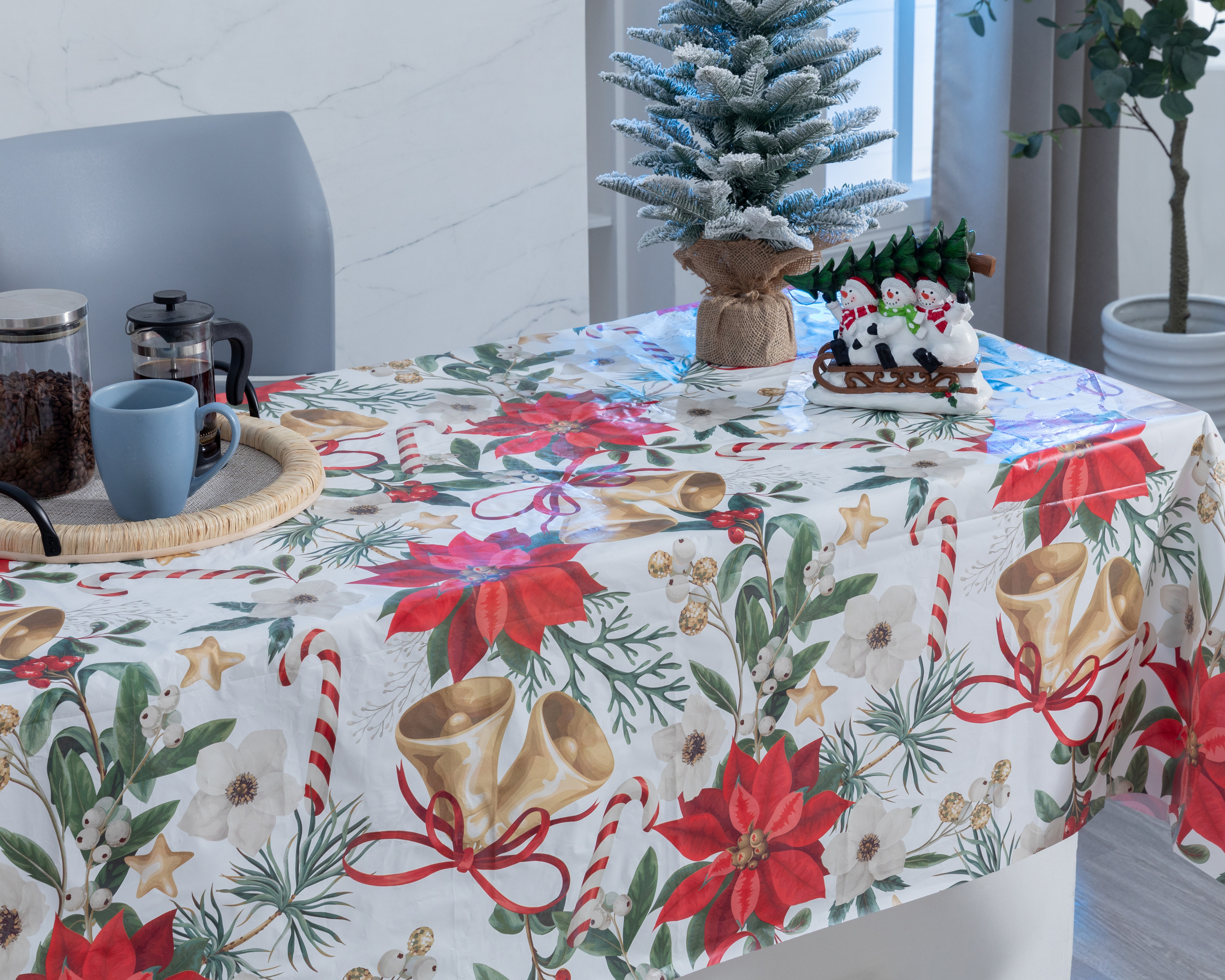 Foto 1 | Foto 1 | Mantel para Mesa Navideño Starhaus Poinsettia 260 x 152 cm