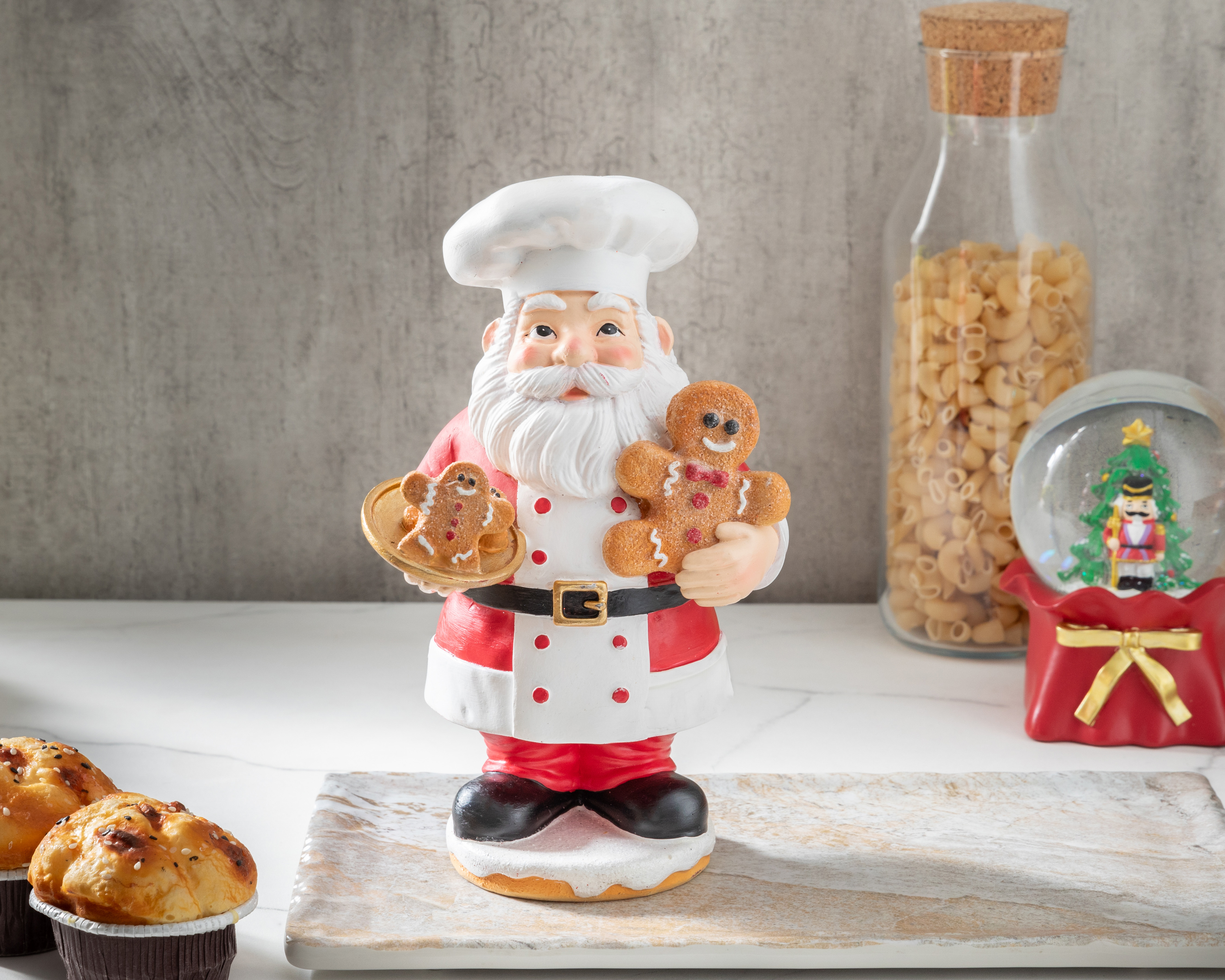 Foto 6 pulgar | Foto 5 | Figura de Papá Noel de Navidad Santa Cocinero de Resina