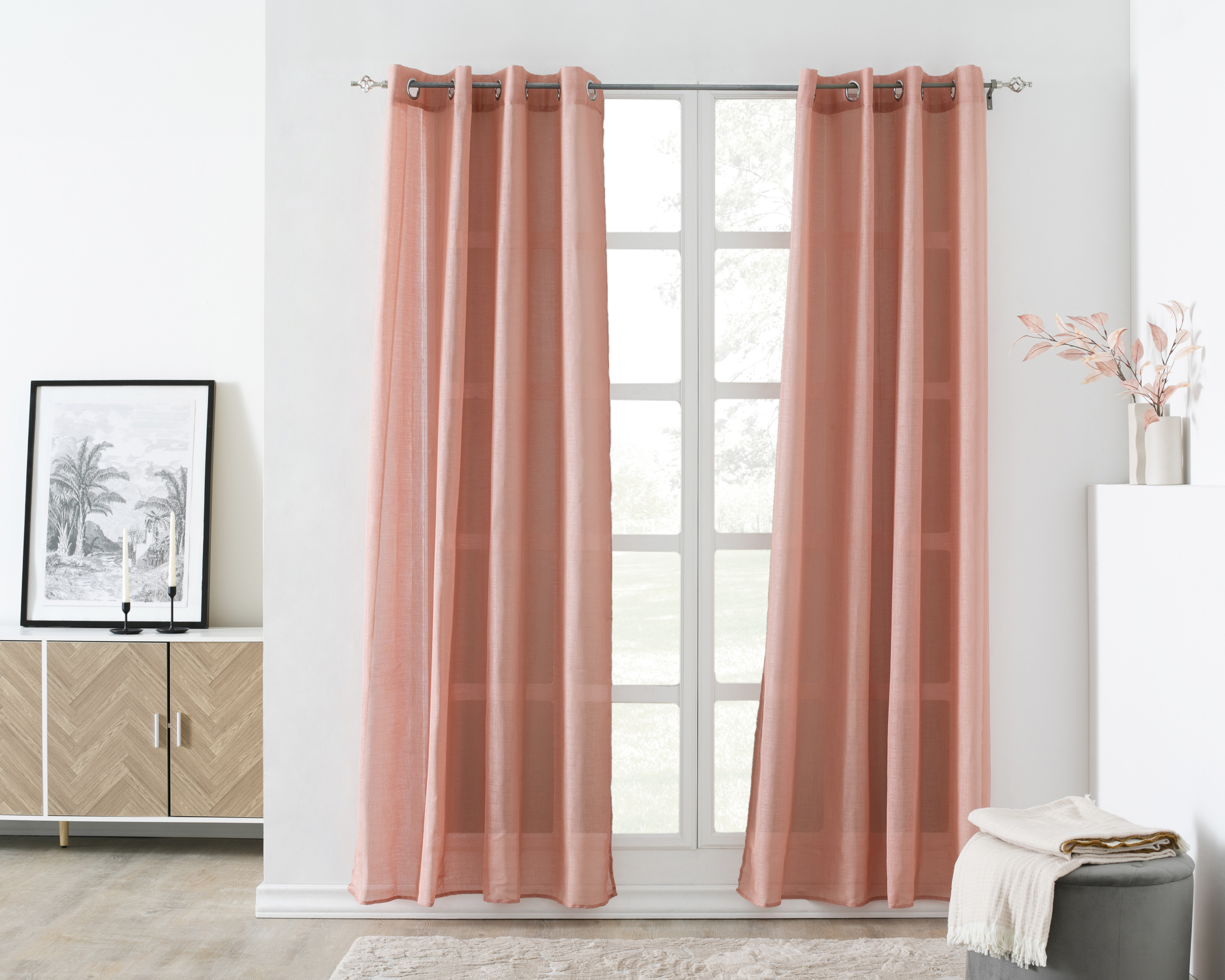 Foto 4 | Foto 4 | Cortina Black Out Mirta 140 x 225 Rosa 2 Piezas