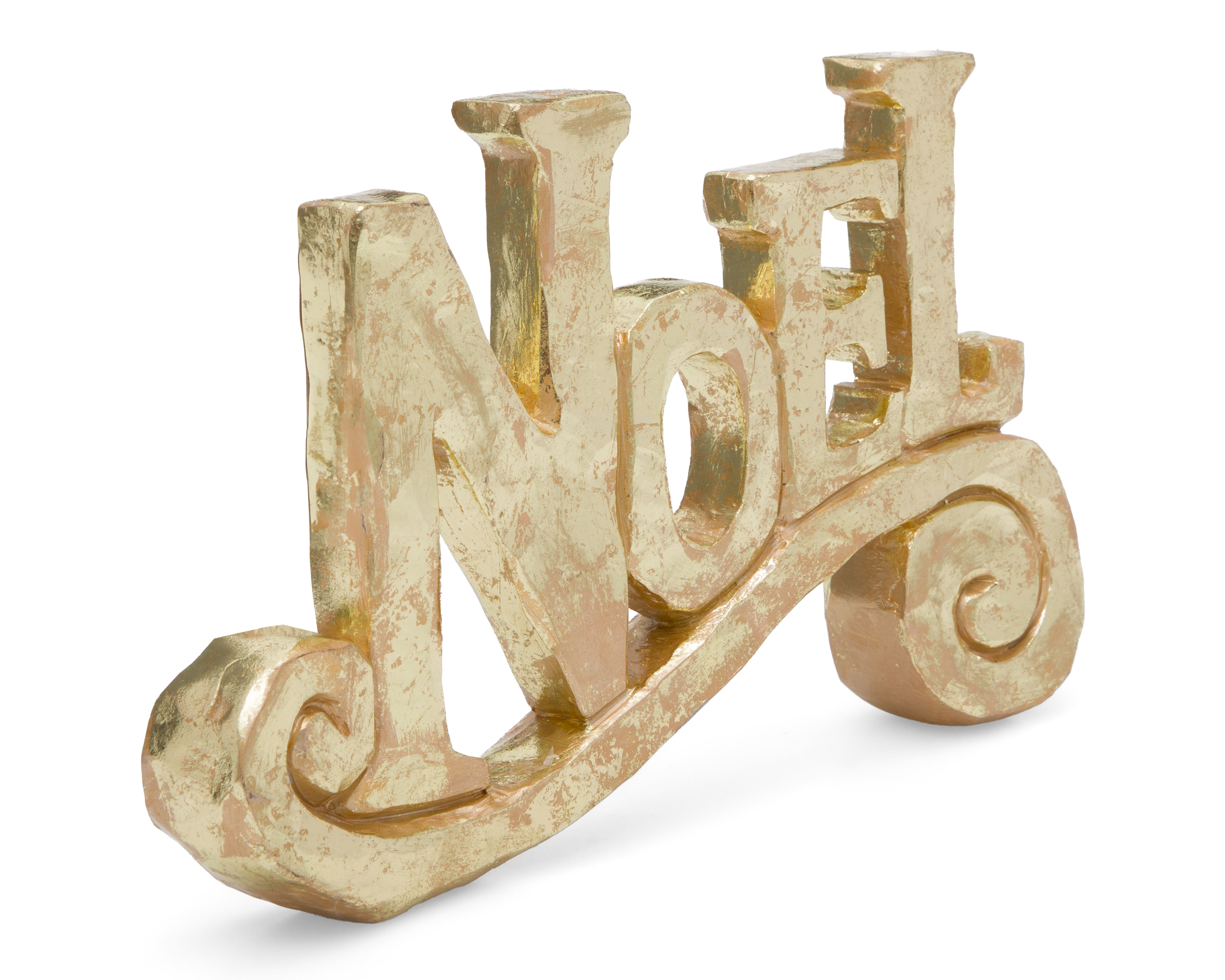 Letrero Decorativo de Navidad Gold Noel de Resina