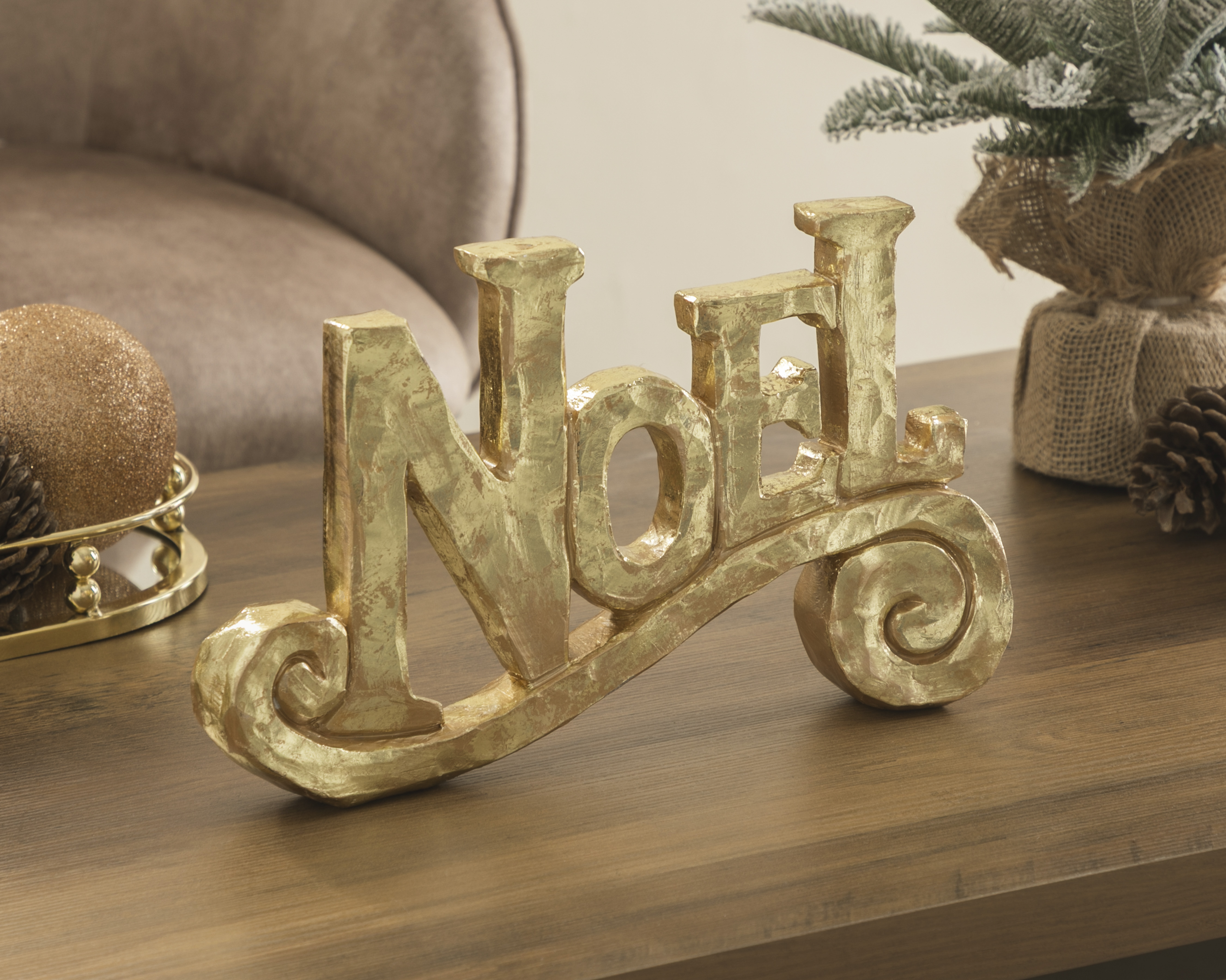 Foto 5 | Foto 5 | Letrero Decorativo de Navidad Gold Noel de Resina