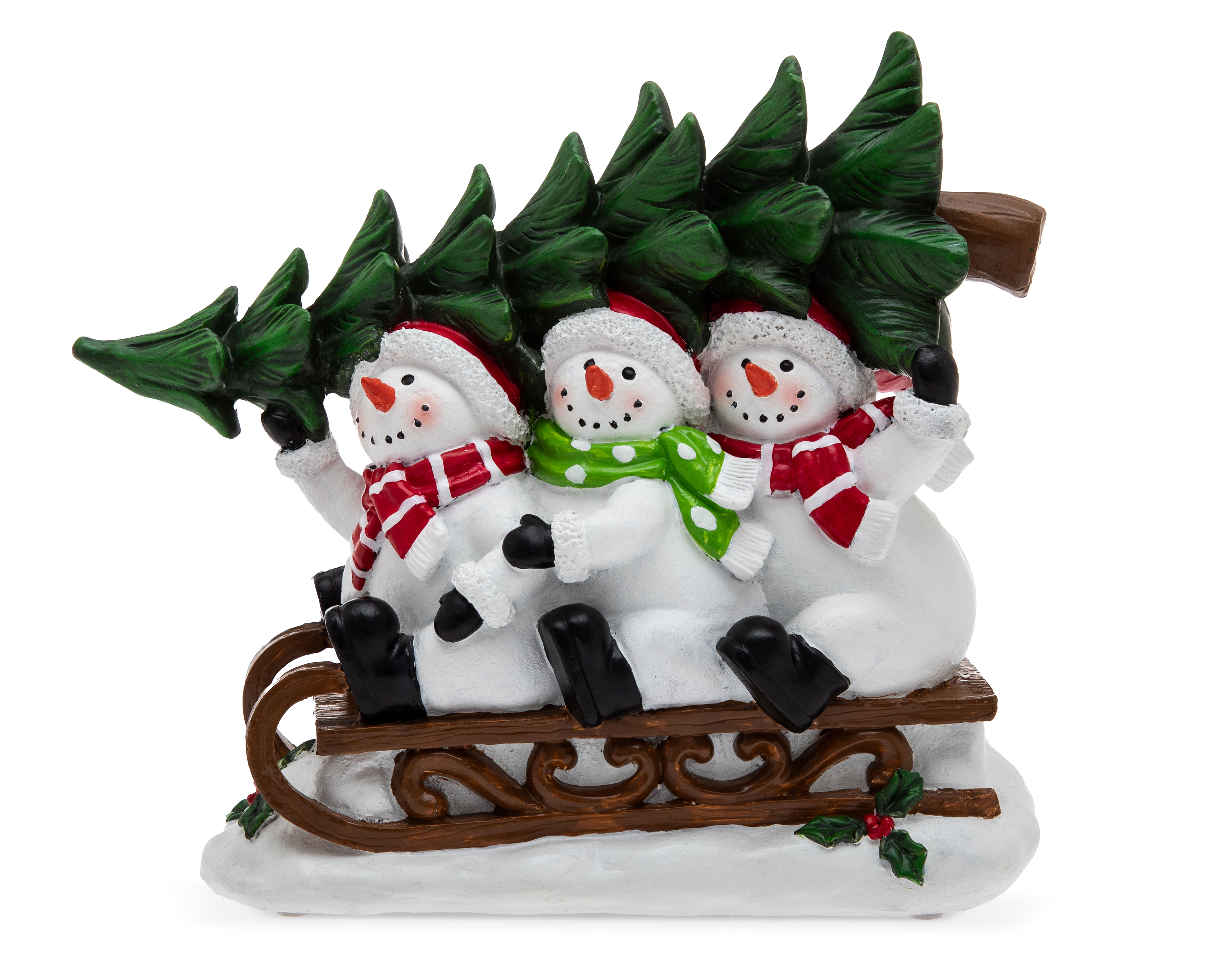 Foto 2 | Foto 2 | Figura Decorativa Monos de Nieve de Navidad Trineo de Resina
