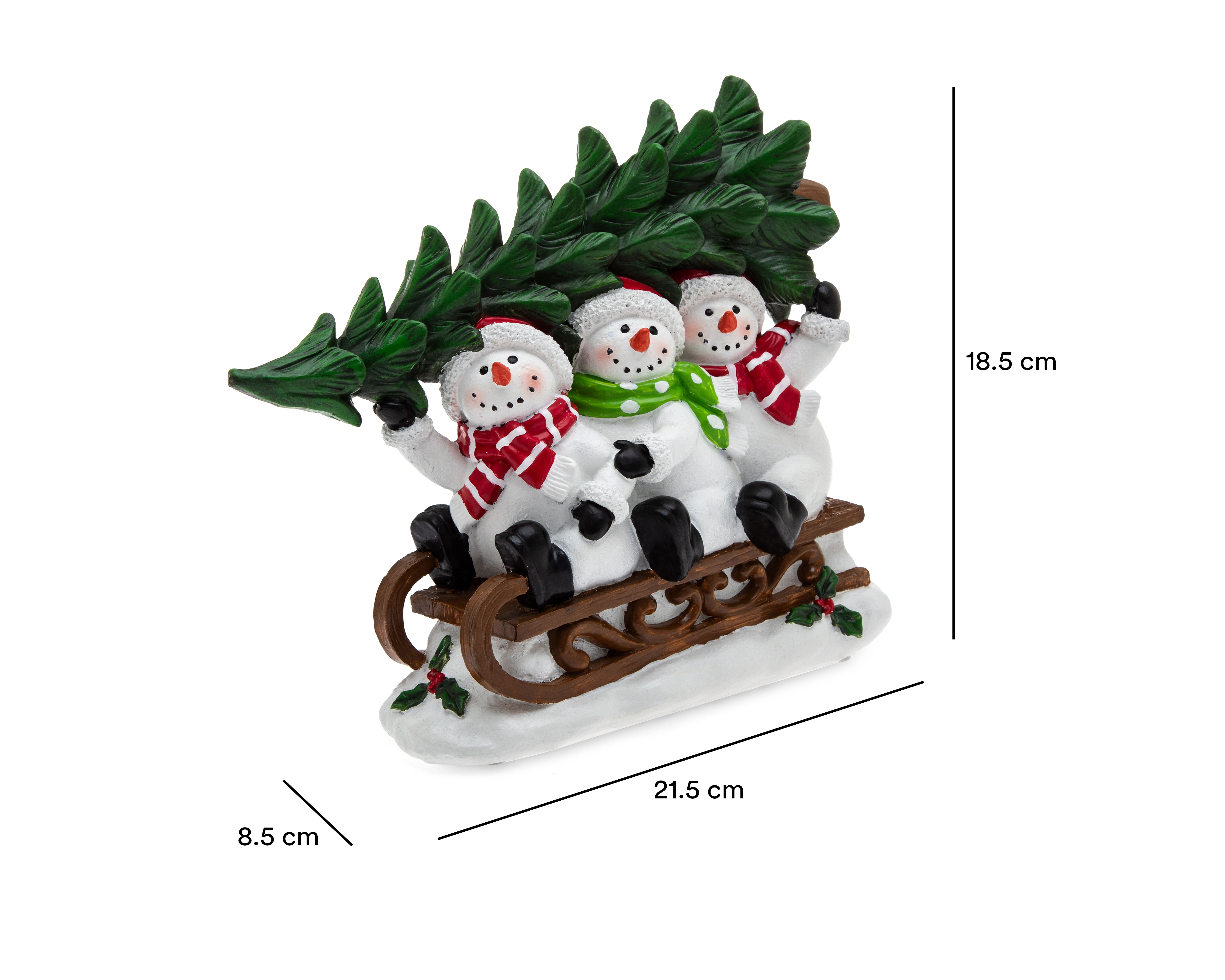Foto 6 | Foto 6 | Figura Decorativa Monos de Nieve de Navidad Trineo de Resina