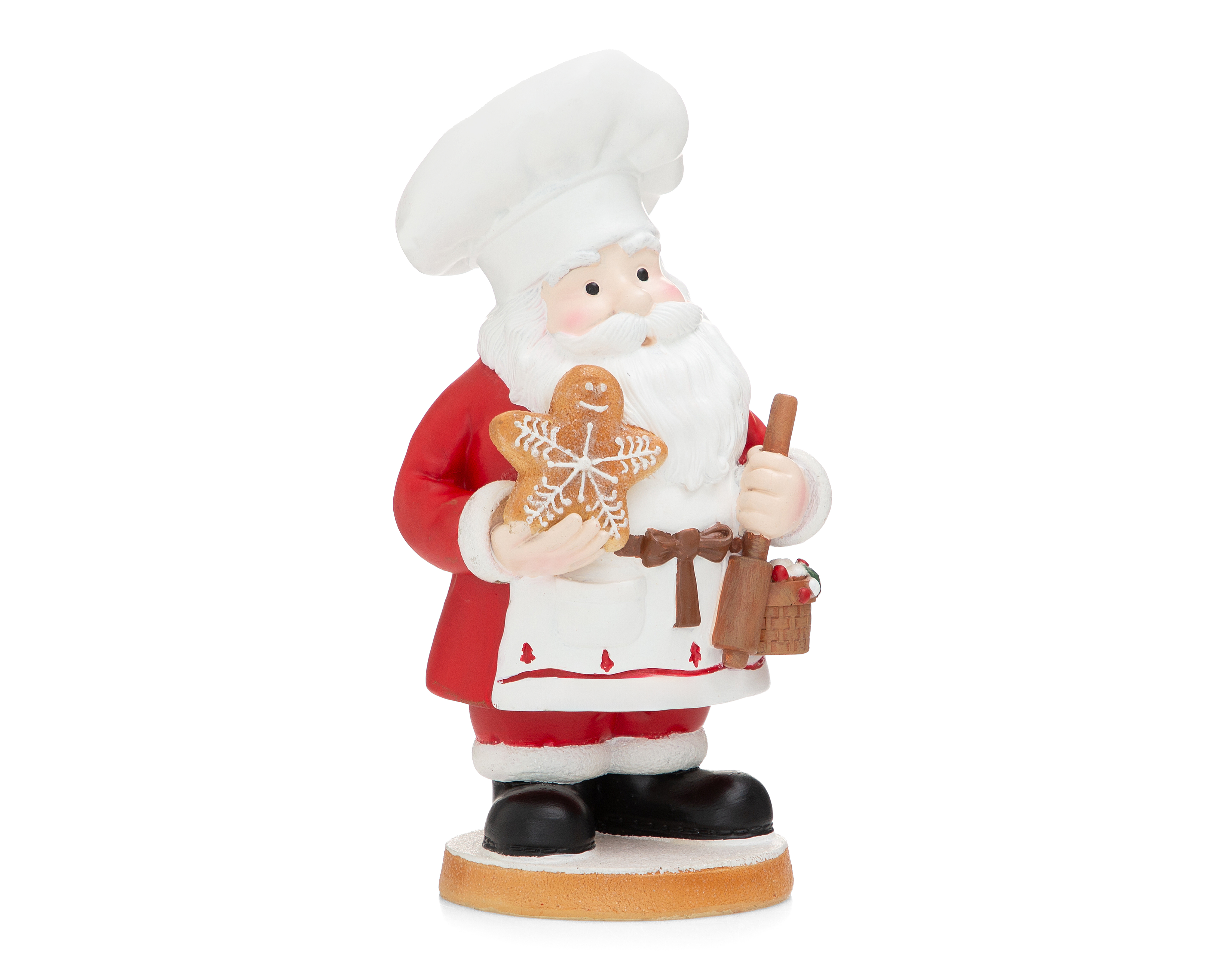 Figura Decorativa Santa Claus Navideña Cheff Santa de Resina