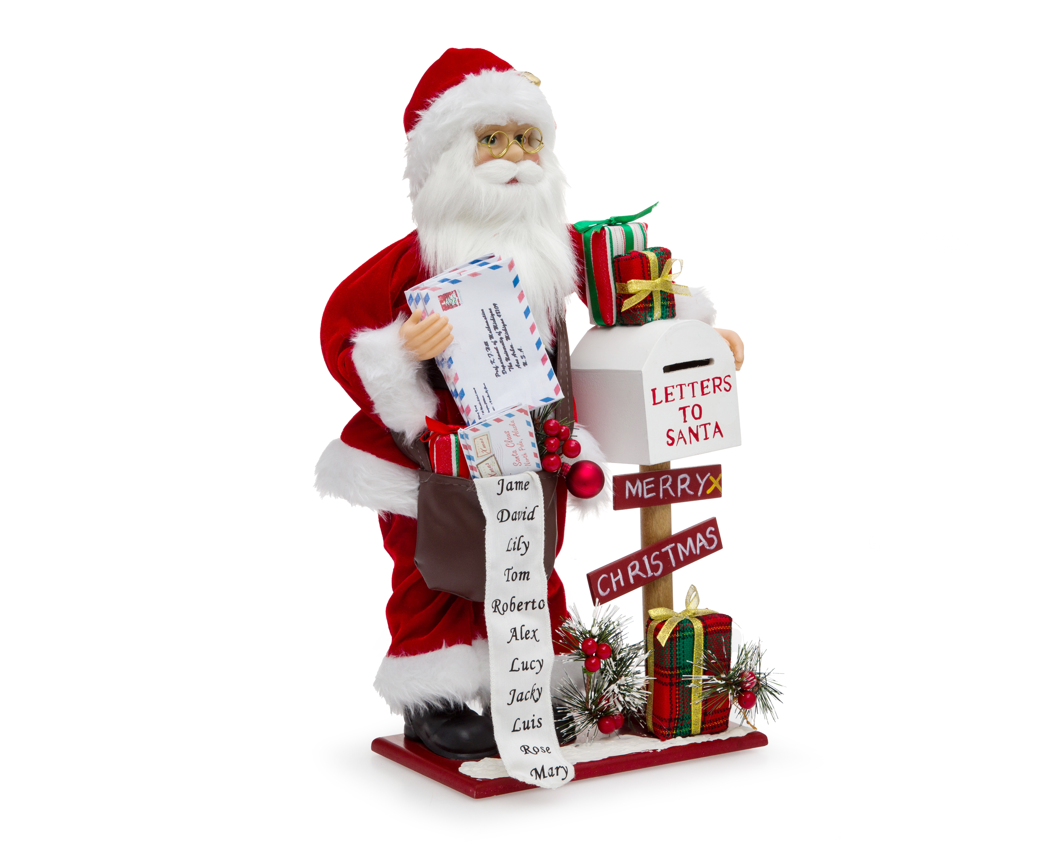 Figura de Papá Noel de Navidad Letters to Santa de Plástico