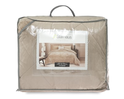 Foto 4 | Foto 4 | Colcha Matrimonial con Fundas para Almohada Starhaus Leisy Beige 3 Piezas
