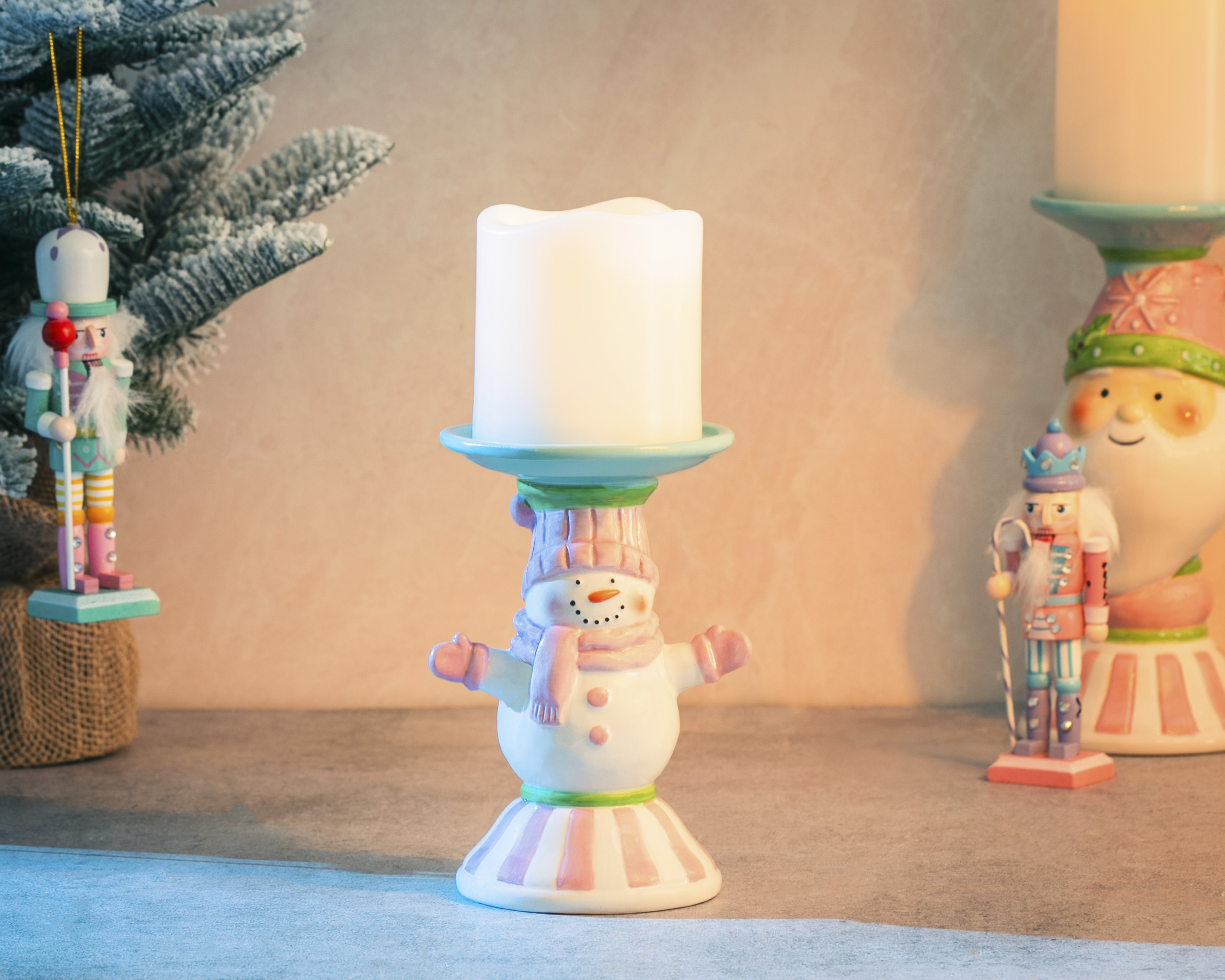 Foto 5 | Foto 5 | Portavela de Navidad Snowmantini de Cerámica