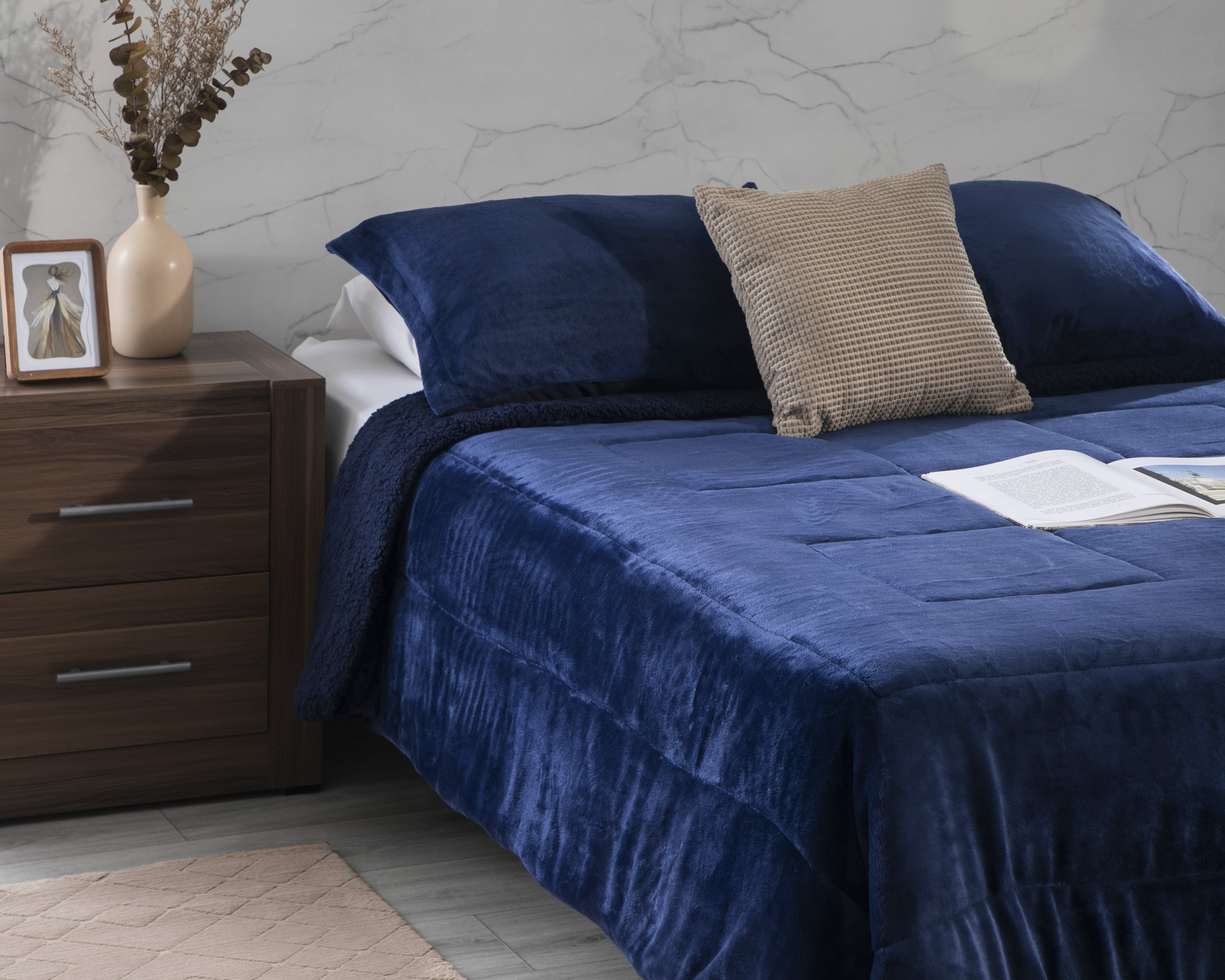 Edredón Matrimonial Starhaus Navy Azul 3 Piezas