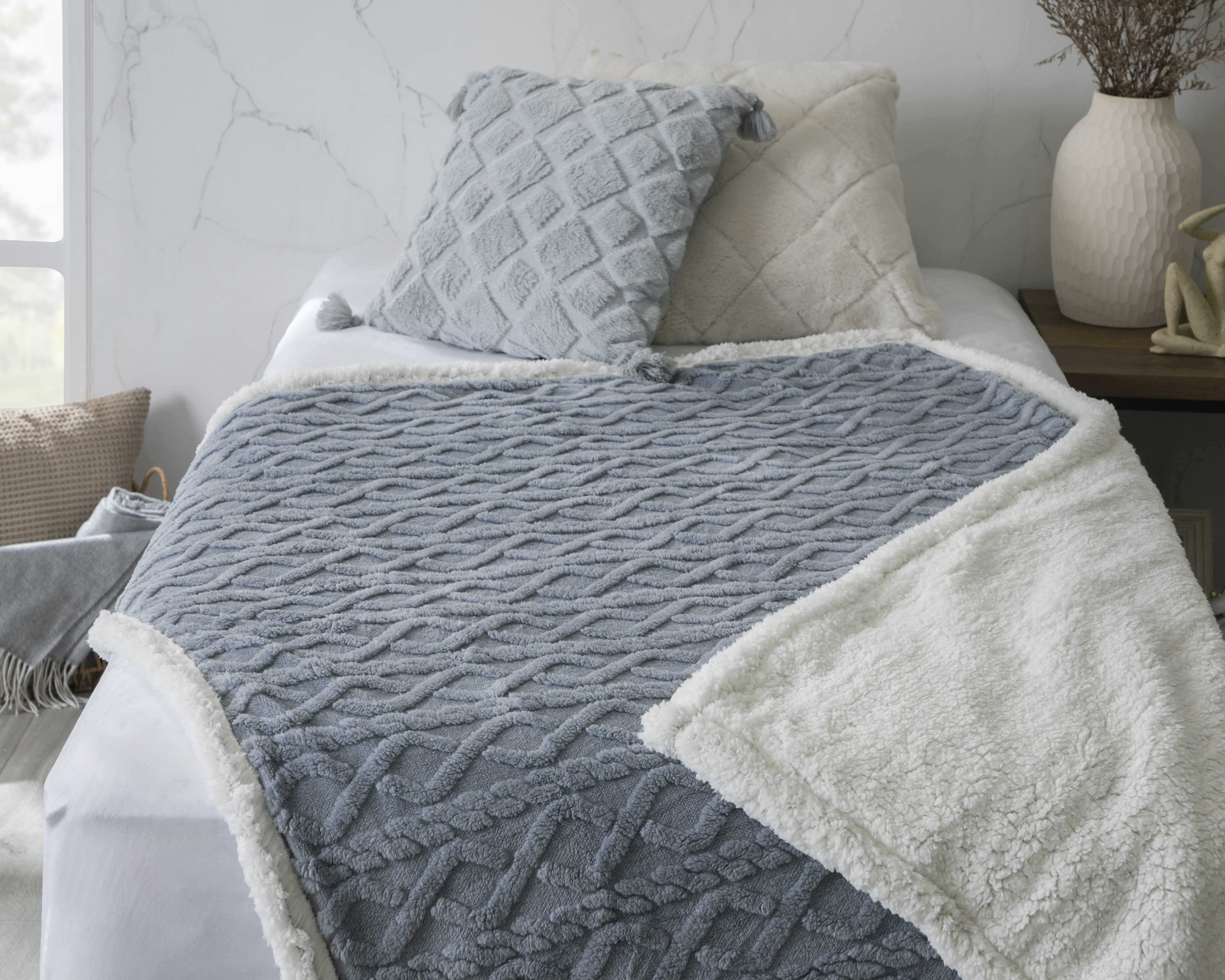 Frazada Individual Starhaus Ocean Gris
