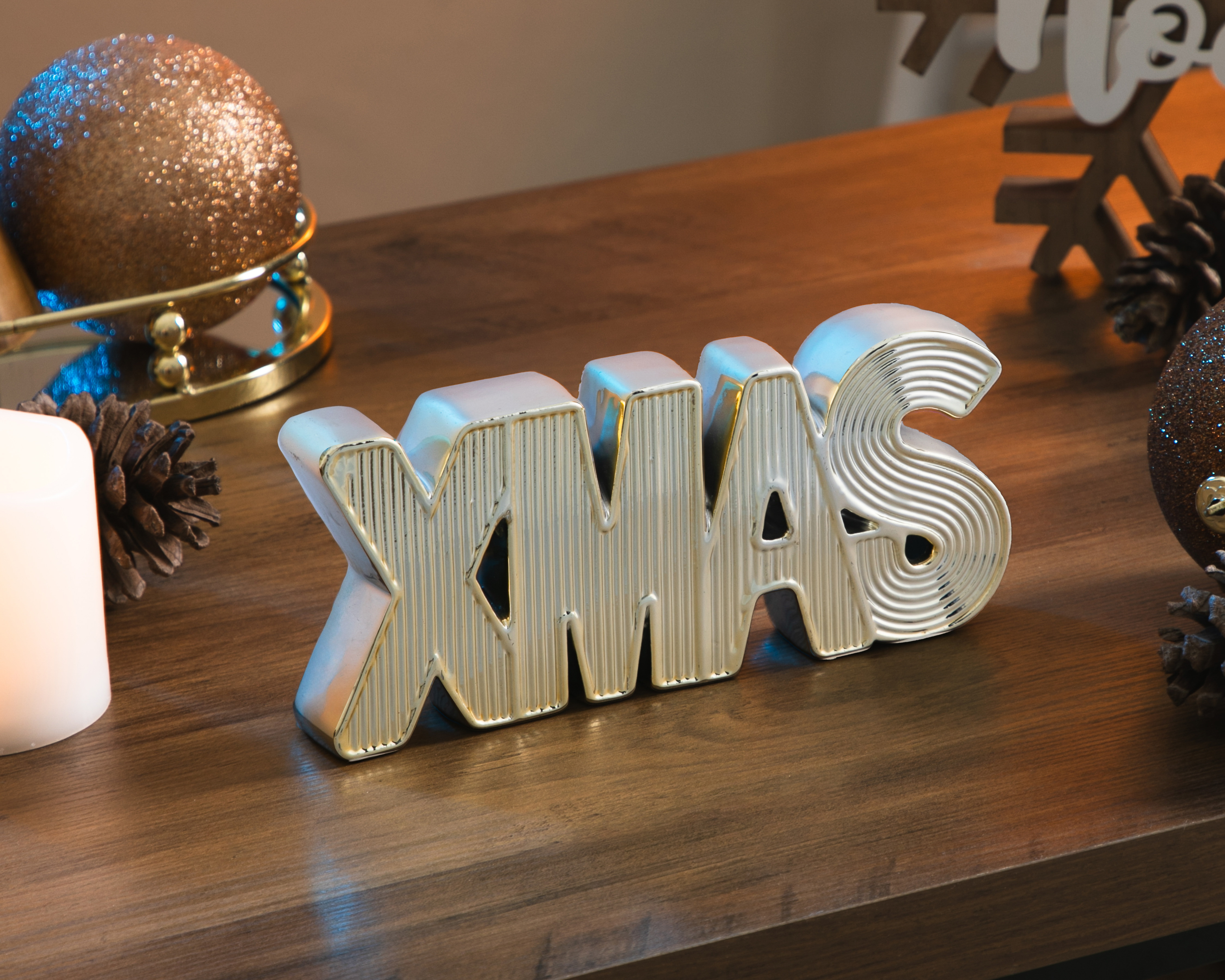 Foto 5 | Foto 5 | Letrero Decorativo Navideño Xmas Lineas de Cerámica