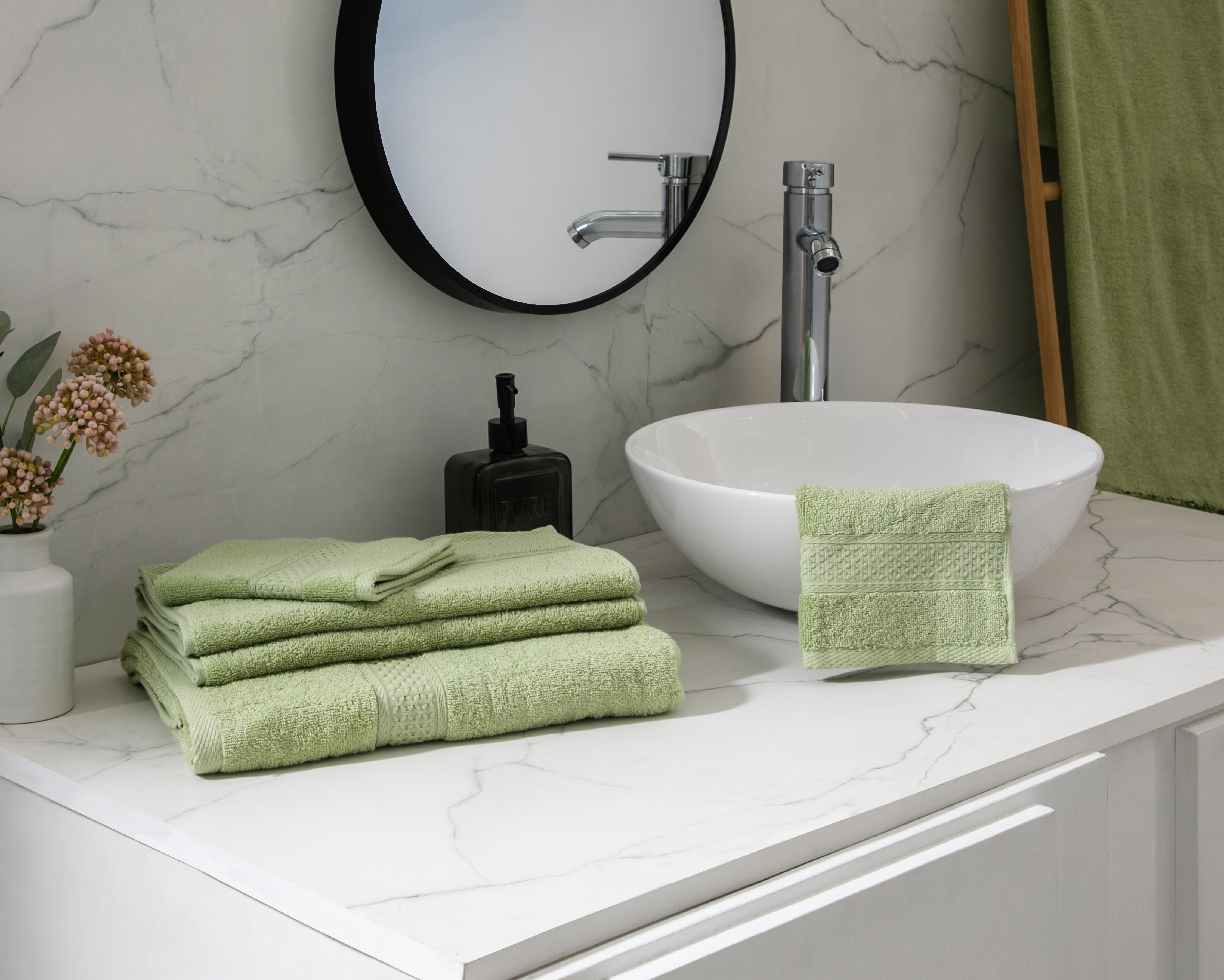 Foto 4 | Foto 4 | Toalla de Medio Baño Starhaus Tiana Verde 6 Piezas