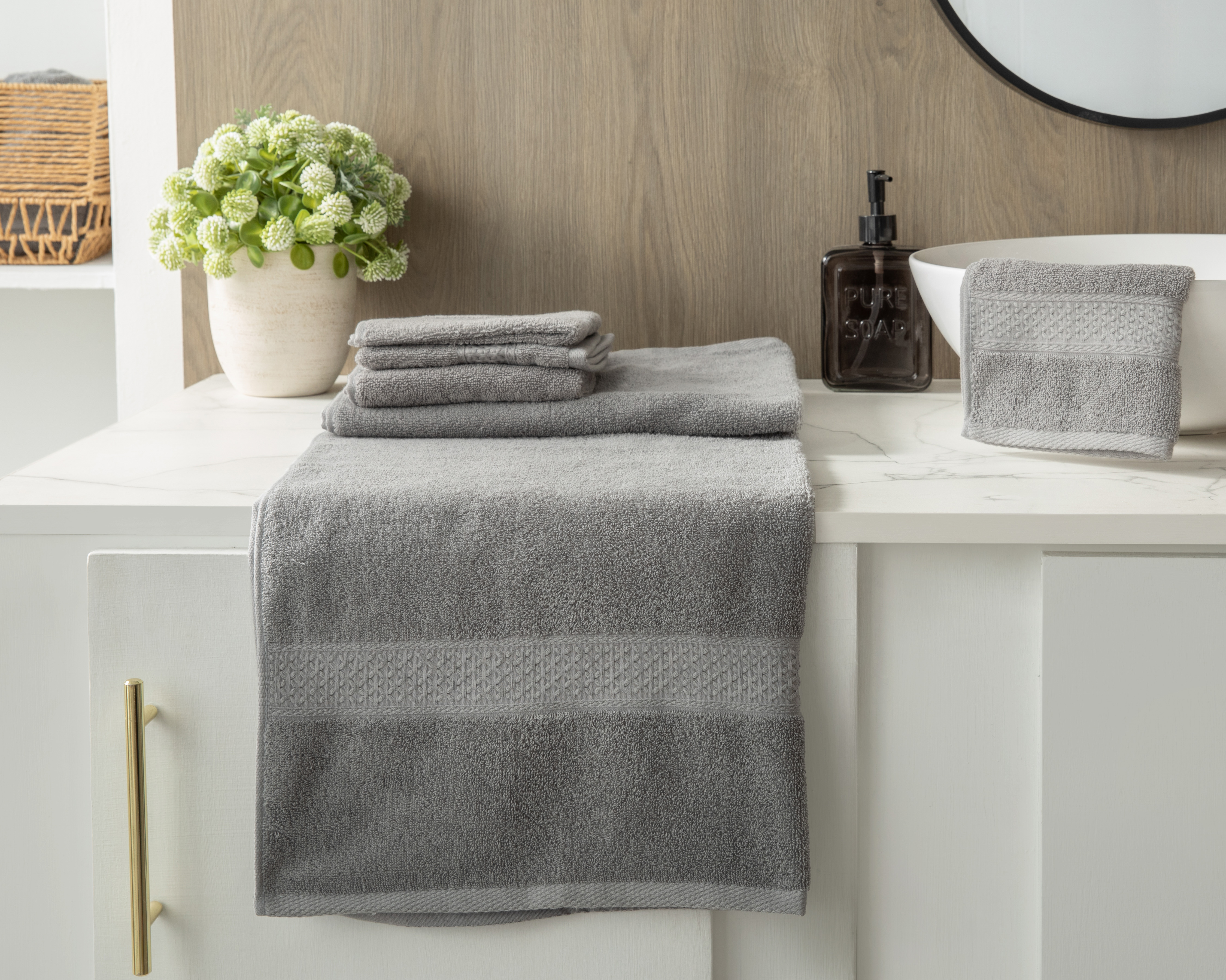 Foto 4 | Foto 4 | Toalla de Baño Starhaus Arya Gris 6 Piezas