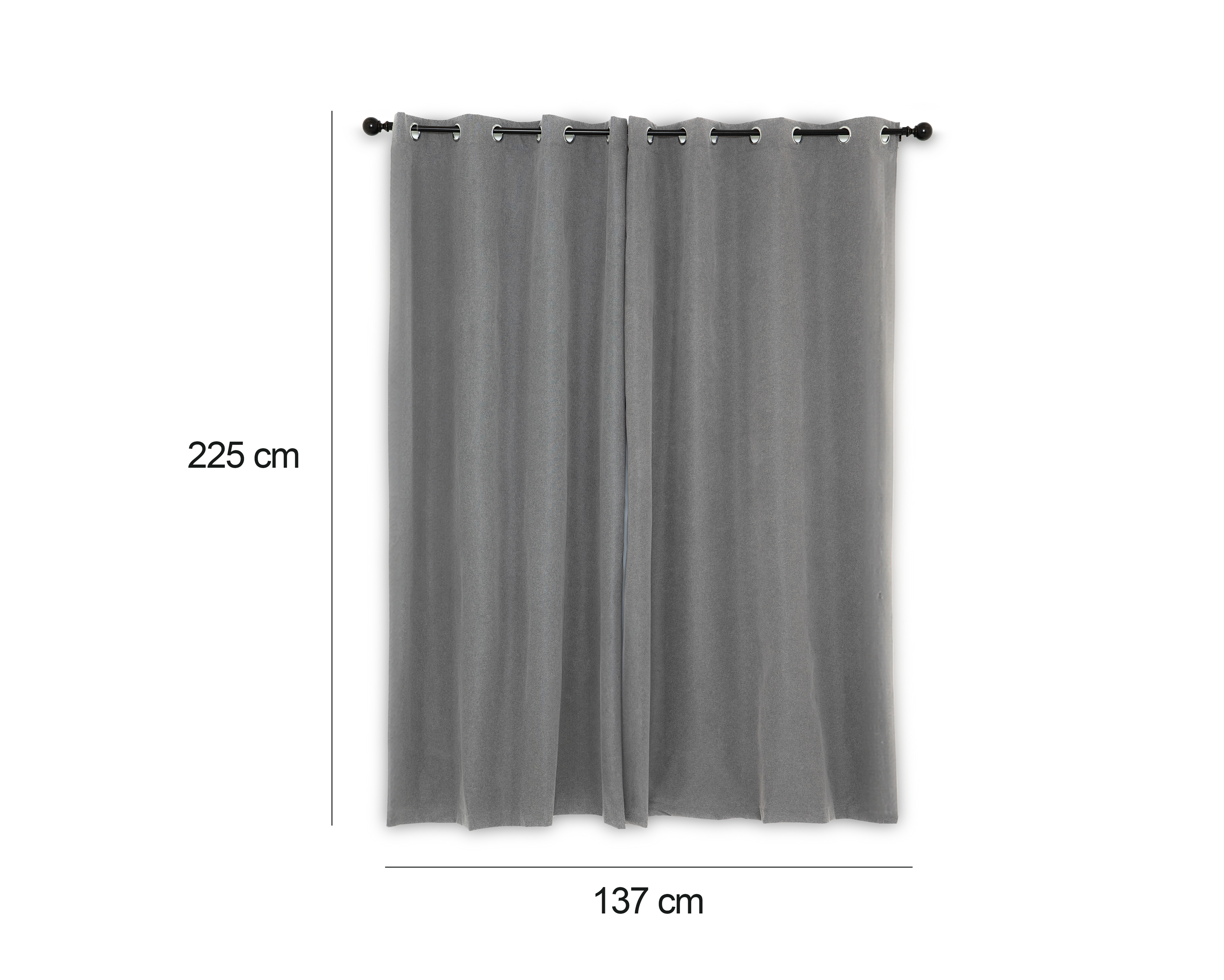 Foto 6 pulgar | Foto 5 | Cortina Dannie 137 x 225 cm Gris