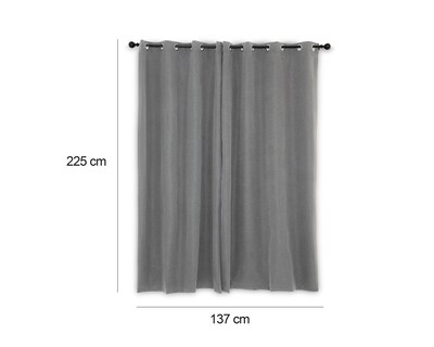 Foto 5 | Foto 5 | Cortina Dannie 137 x 225 cm Gris