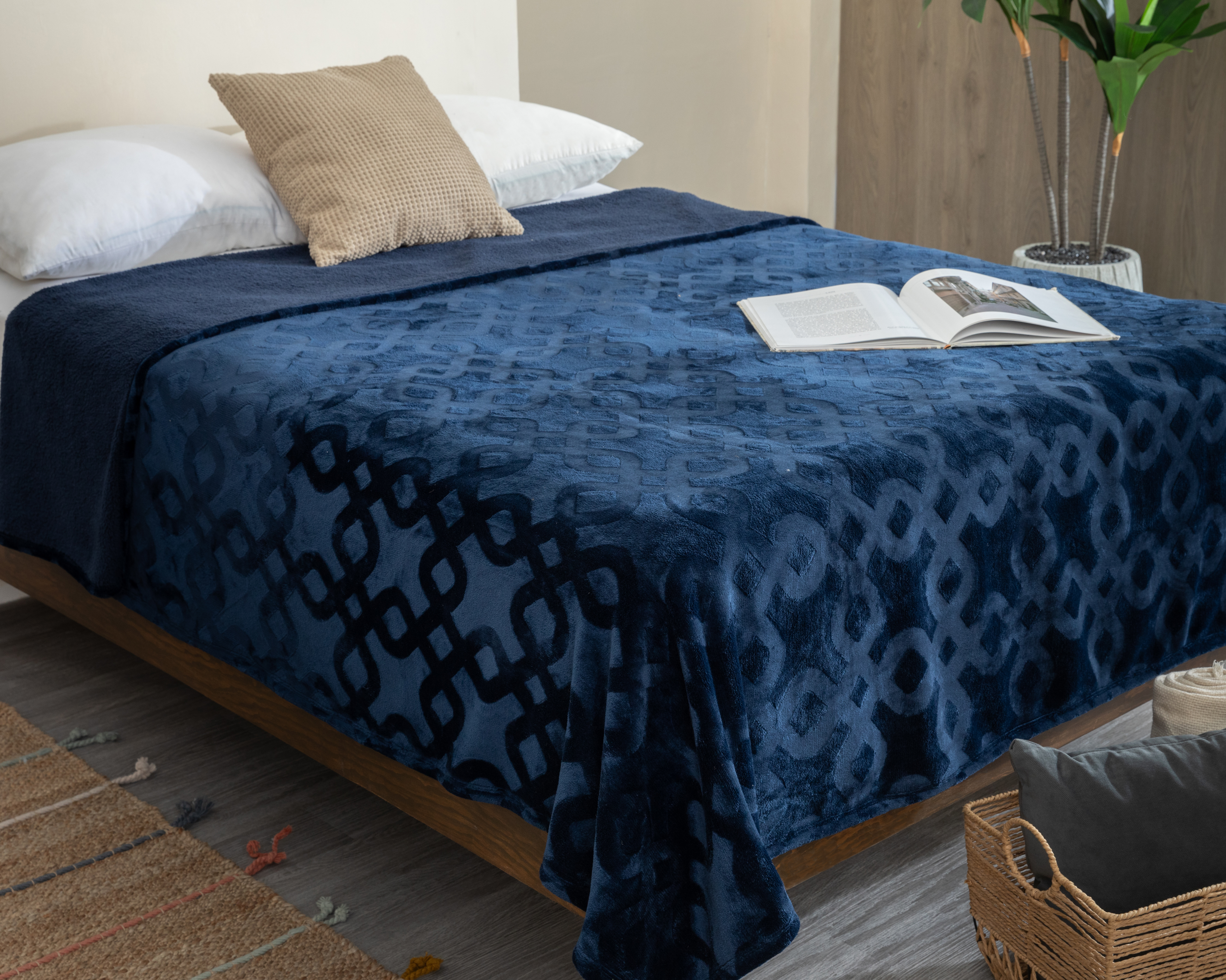 Cobertor Matrimonial Starhaus Jacquard Azul