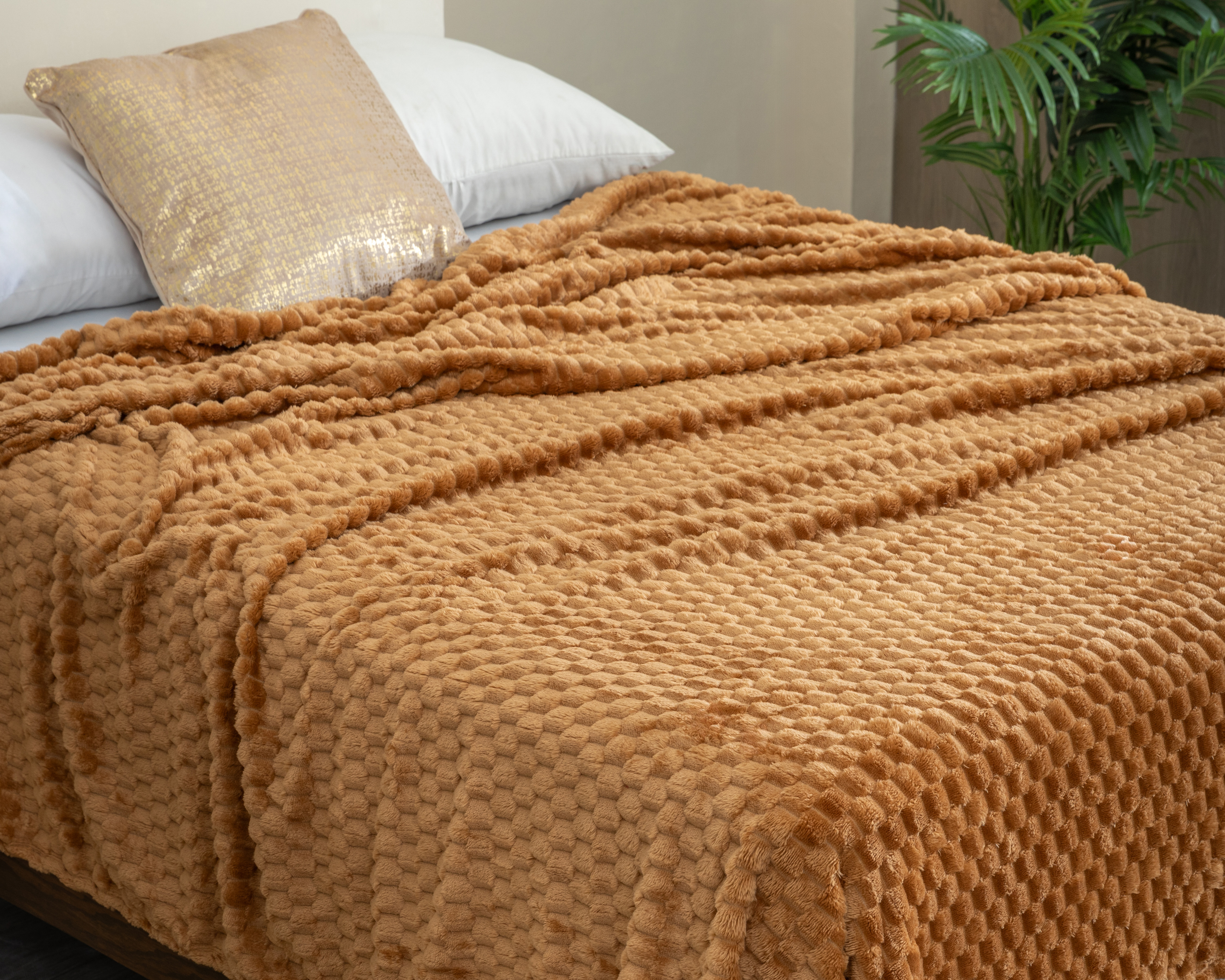 Cobertor King Size Starhaus Jacquard Caqui