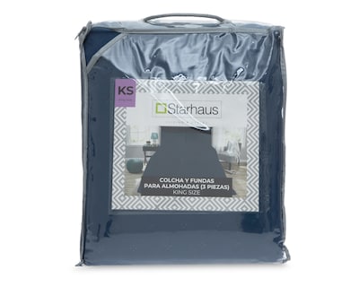 Foto 4 | Foto 4 | Colcha King Size y Fundas para Almohada Starhaus Ares Azul 3 Piezas